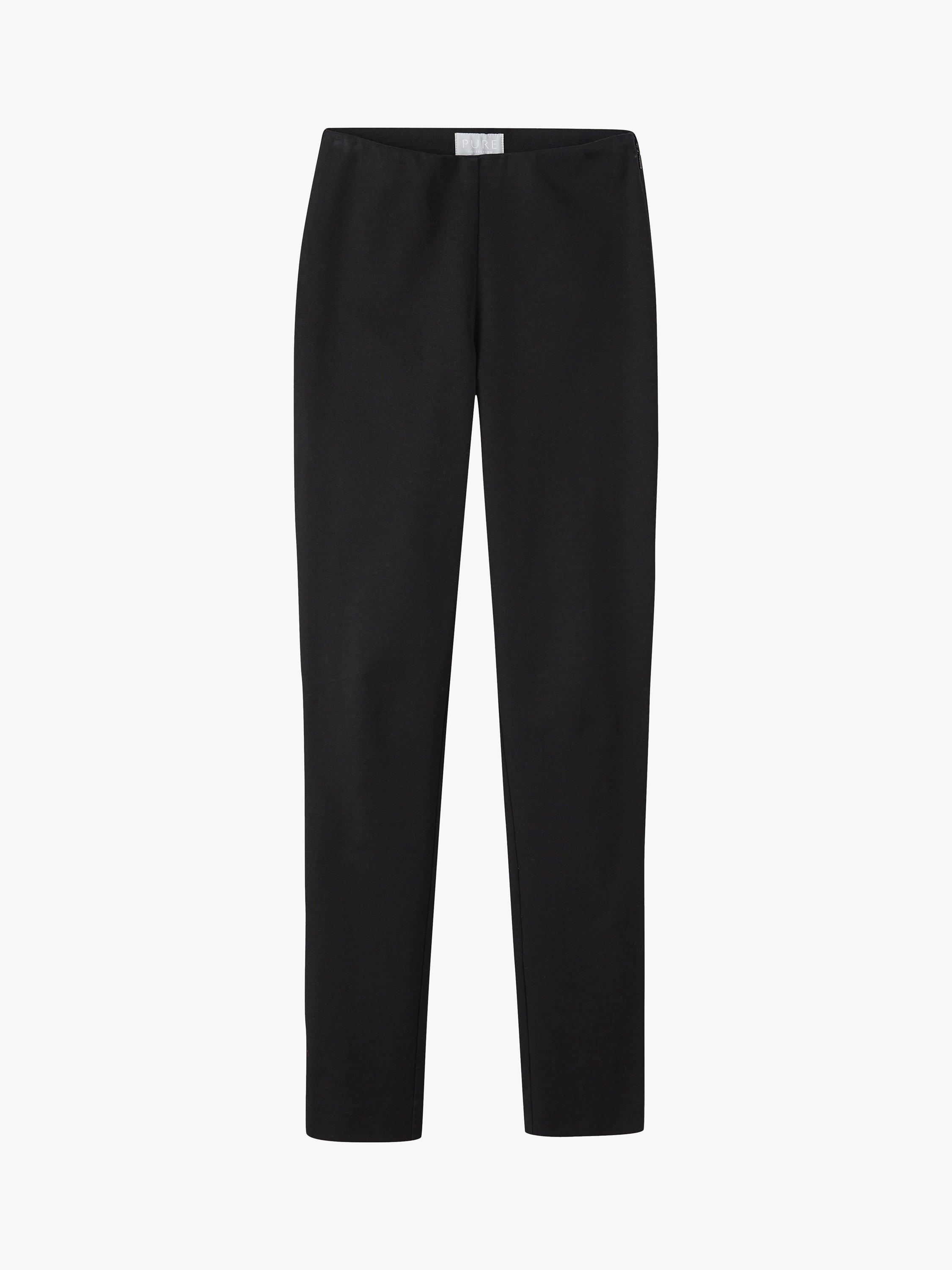 Product image 3 of 3, which shows Pure Collection Cotton Stretch Trousers, Black, 20