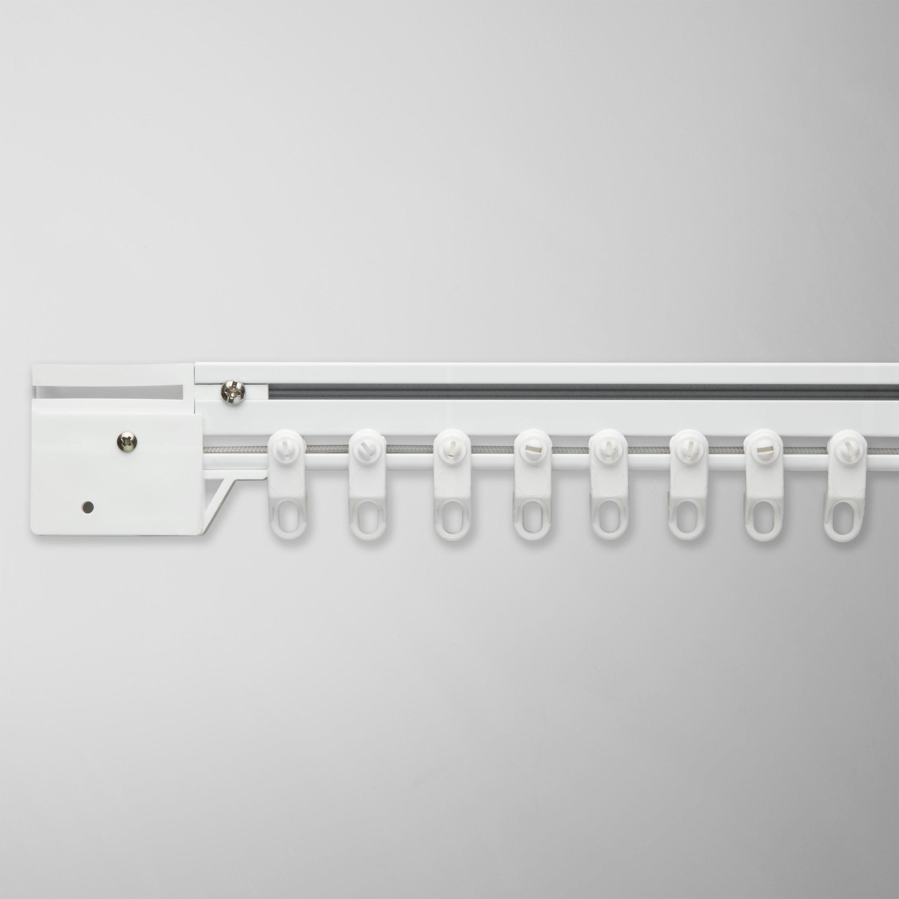 John Lewis Aluminium Corded Curtain Track, White