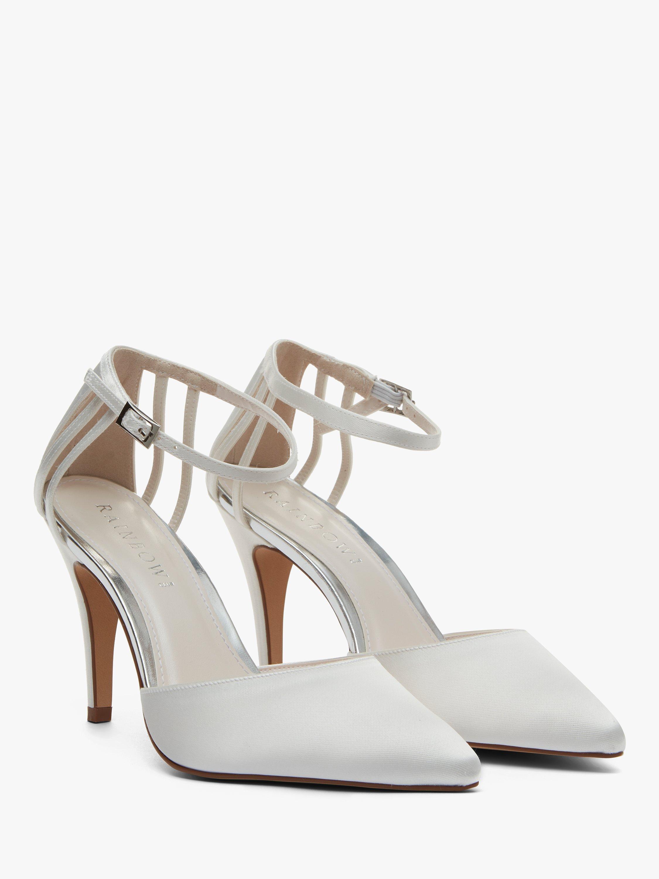 Product image 2 of 6, which shows Rainbow Club Kennedy Strappy Stiletto Heel Court Shoes, Ivory, 7.5