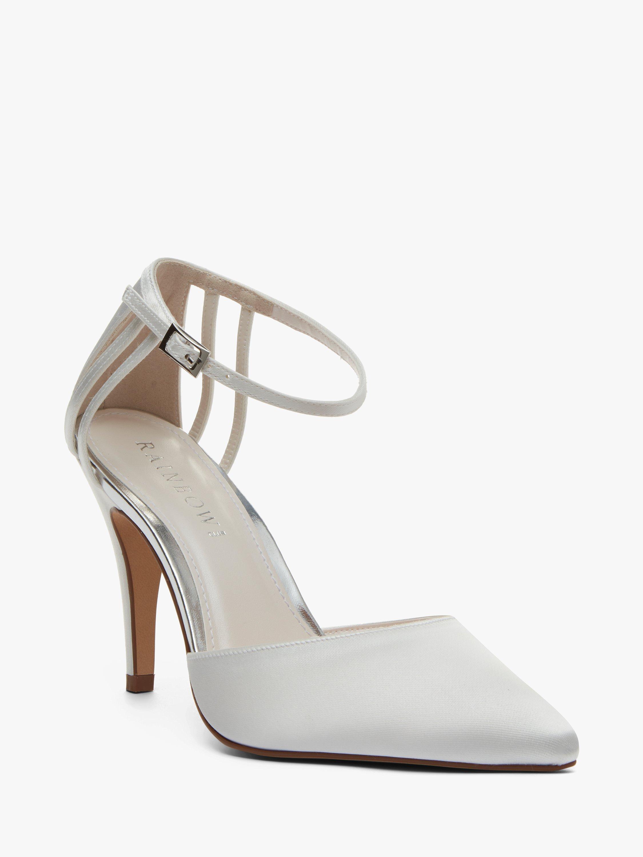 Product image 3 of 6, which shows Rainbow Club Kennedy Strappy Stiletto Heel Court Shoes, Ivory, 7.5