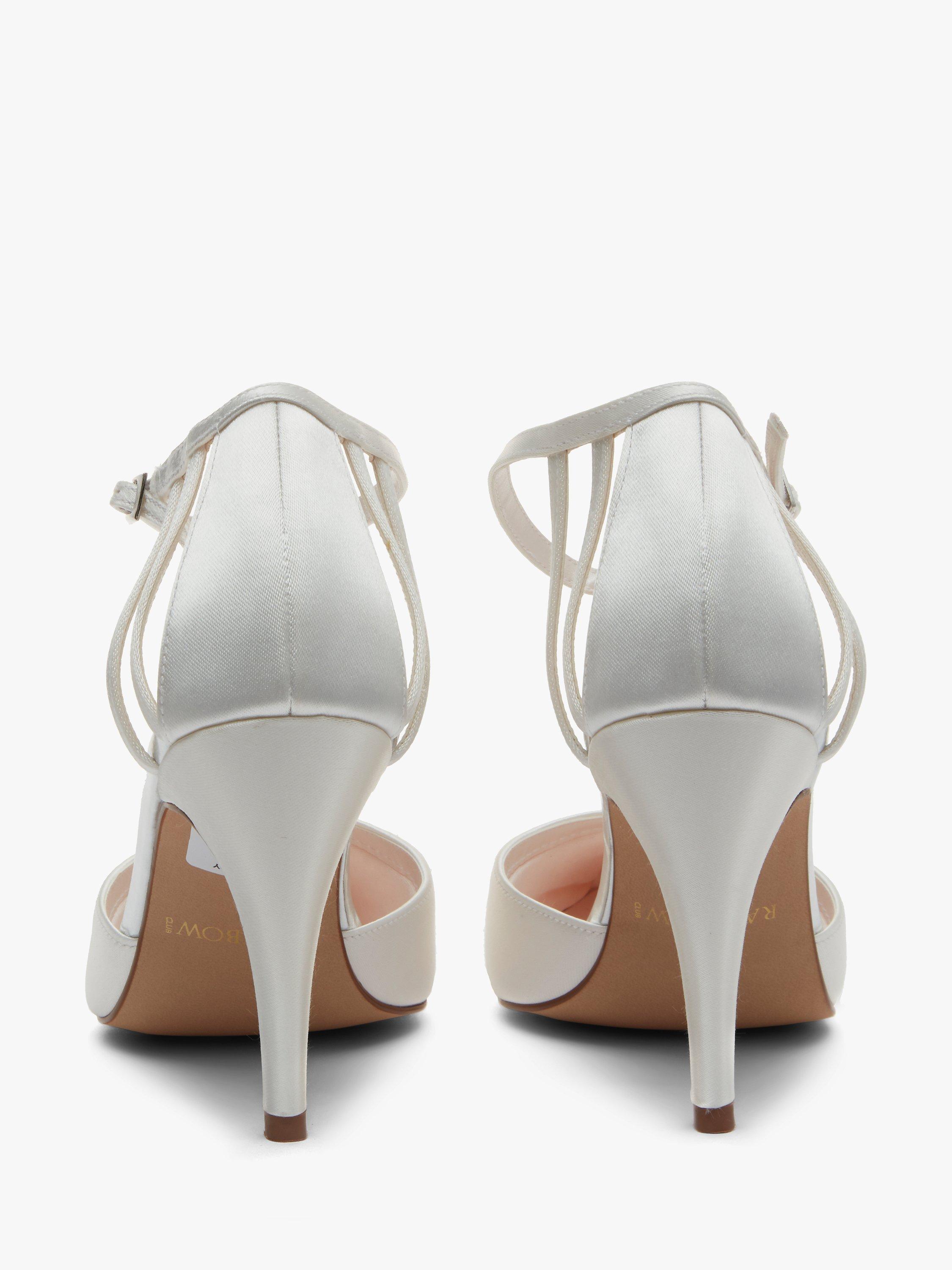 Product image 4 of 6, which shows Rainbow Club Kennedy Strappy Stiletto Heel Court Shoes, Ivory, 7.5