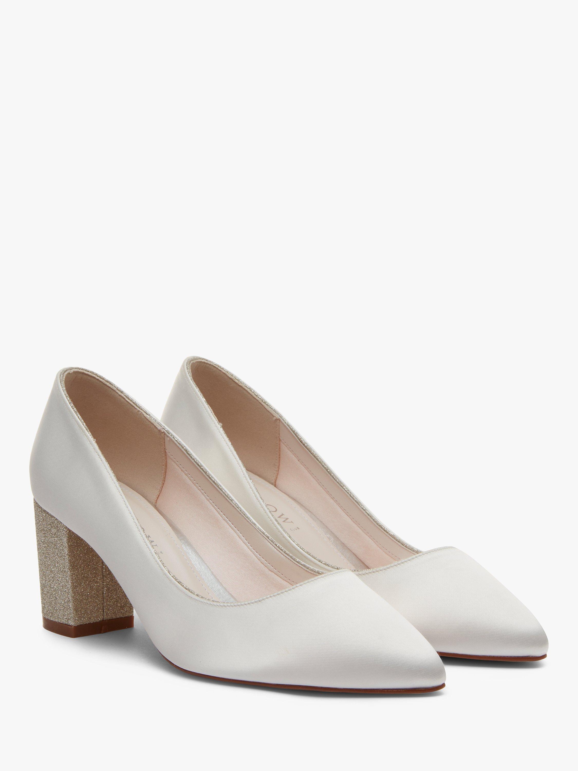 Product image 2 of 6, which shows Rainbow Club Bambi Block Heel Court Shoes, Ivory, 3