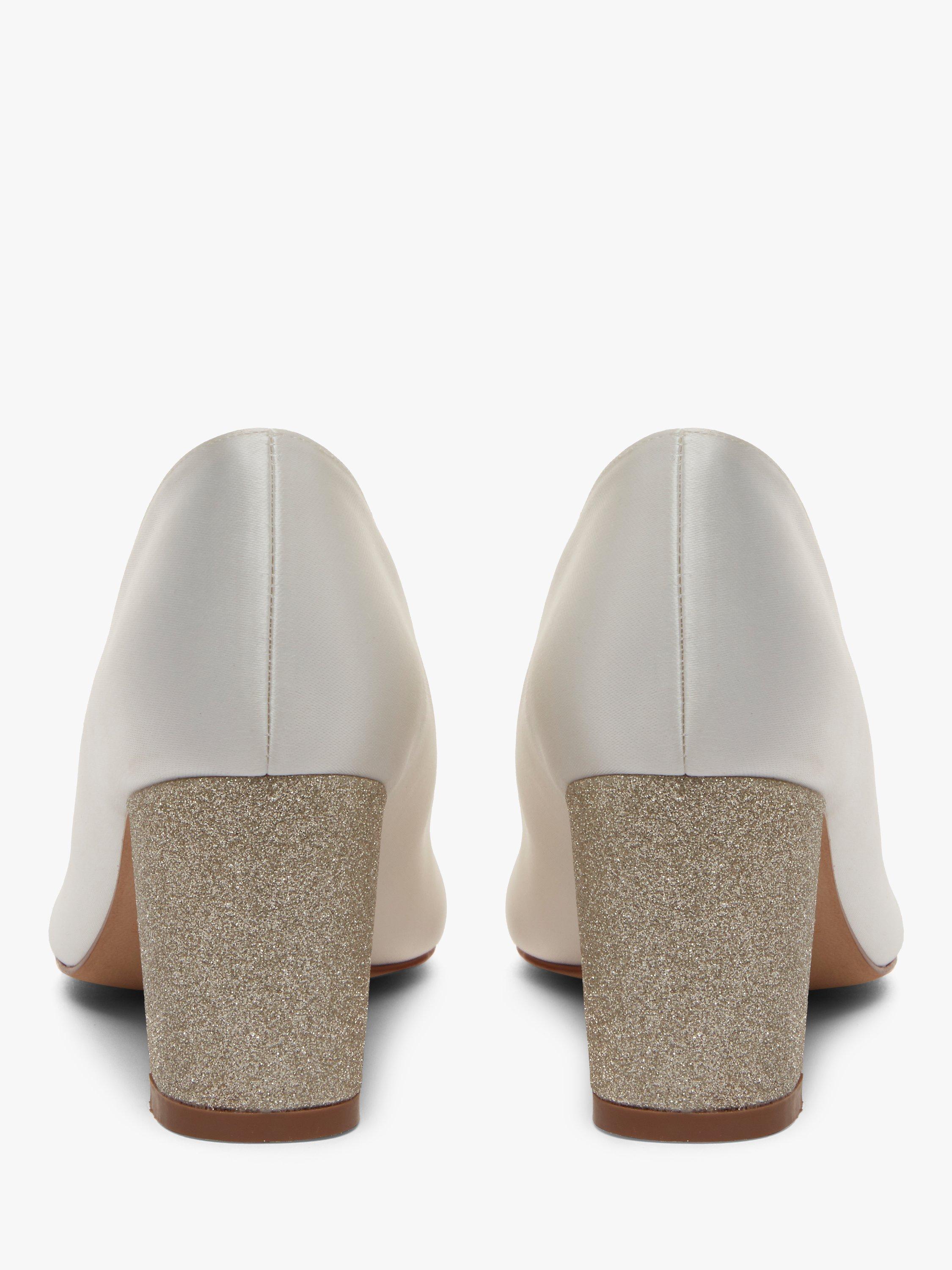 Product image 4 of 6, which shows Rainbow Club Bambi Block Heel Court Shoes, Ivory, 3