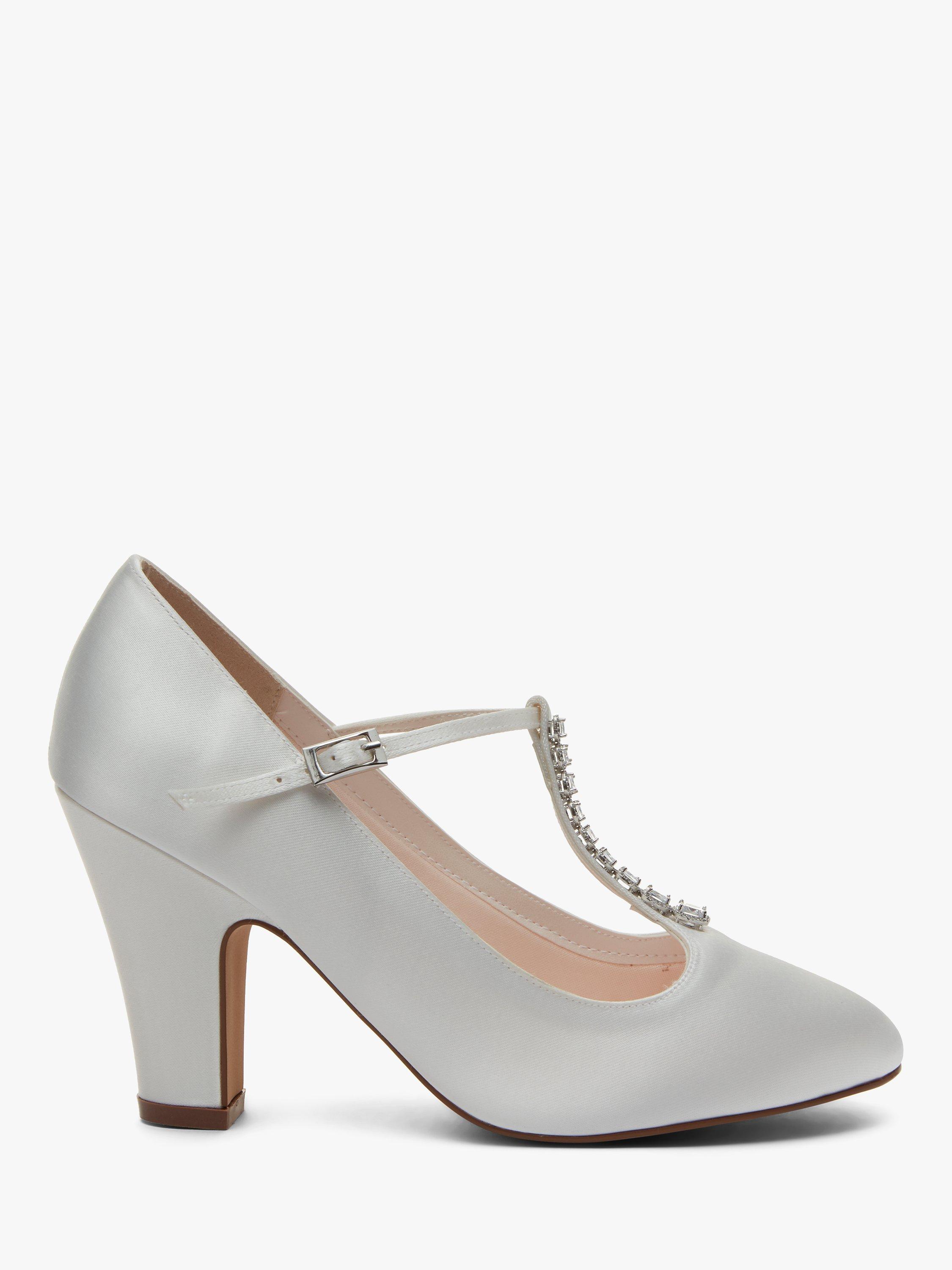 Rainbow Club Frankie T-Bar Block Heel Court Shoes, Ivory