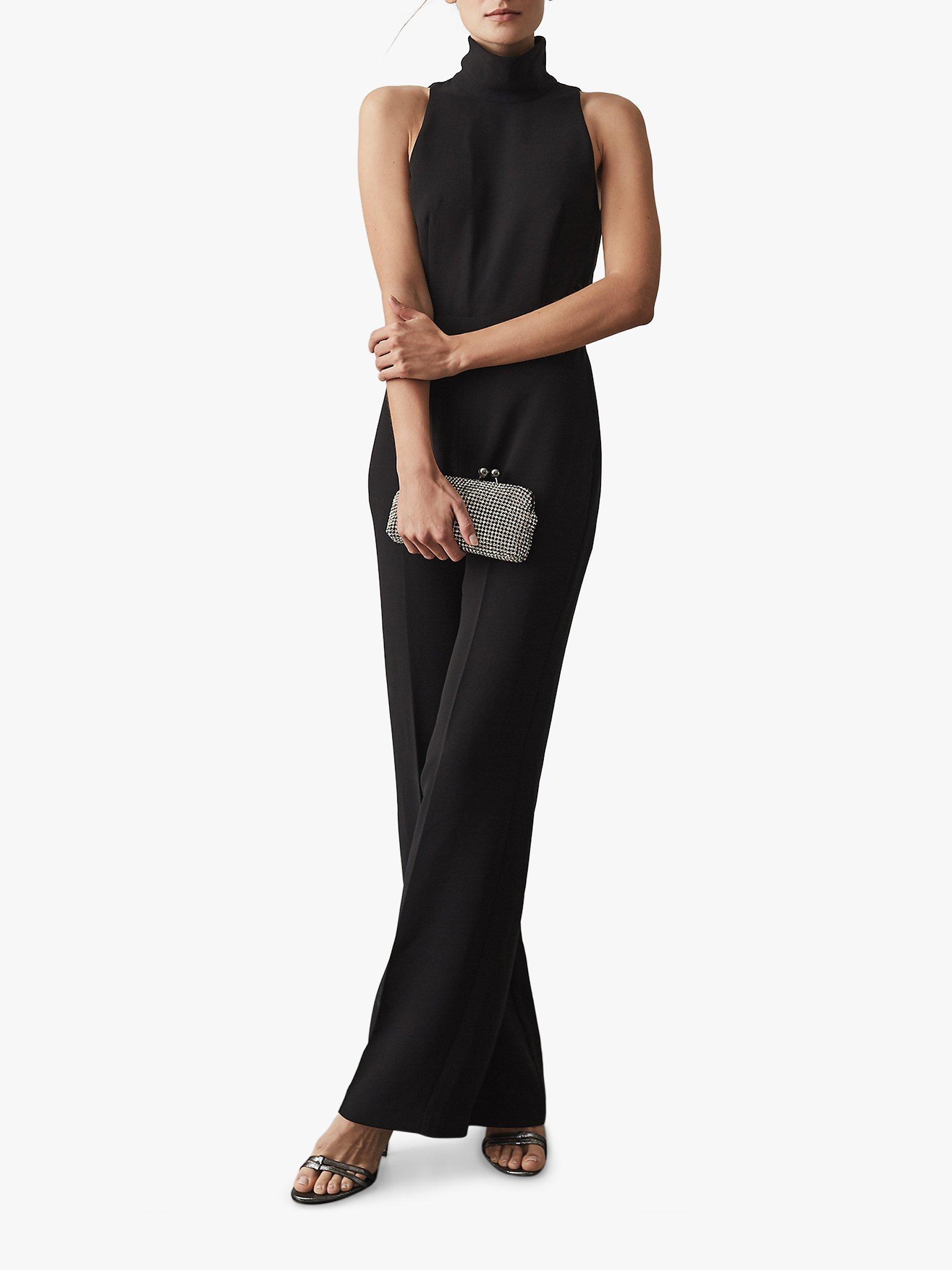 Reiss Dori High Neck Jumpsuit, Black