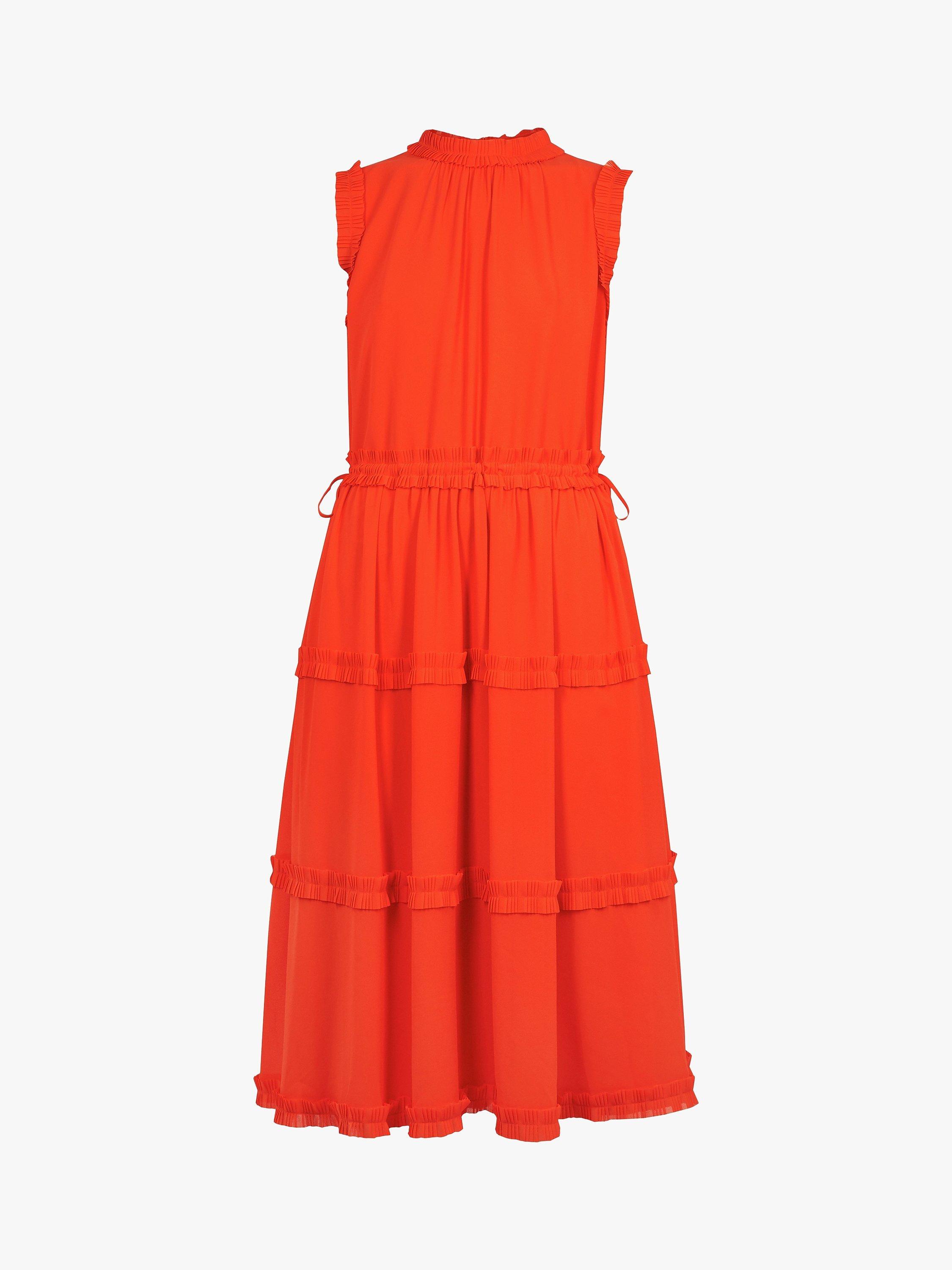 ted baker orange maxi dress TED BAKER DESILE MAXI DRESS NEON PINK ORANGE BIAS LEATHER CROSS STRAPS 5 US  14 L