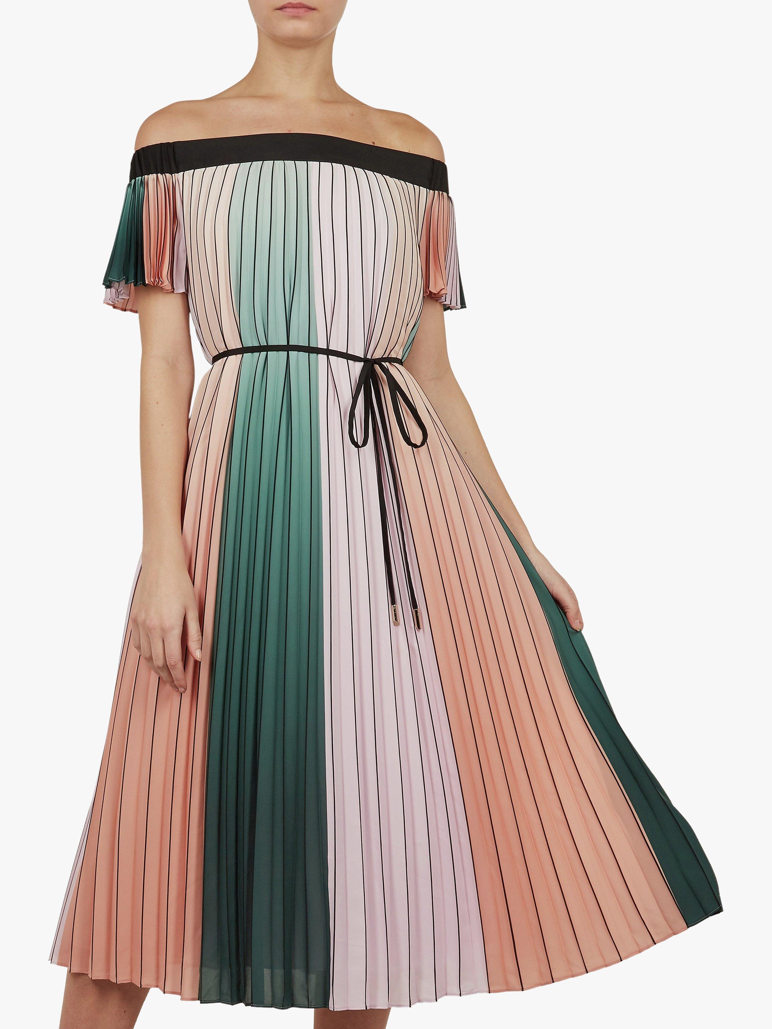 Ted Baker Fernee Colour Block Pleated Maxi Dress Multi