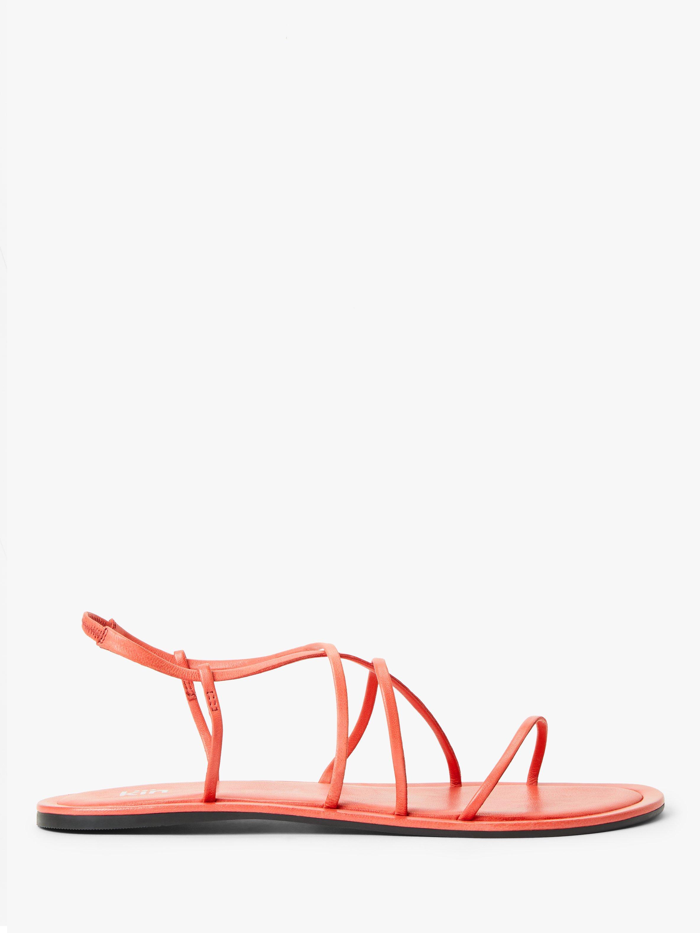 Kin Lola Leather Strappy Sandals, Pink Coral, 5