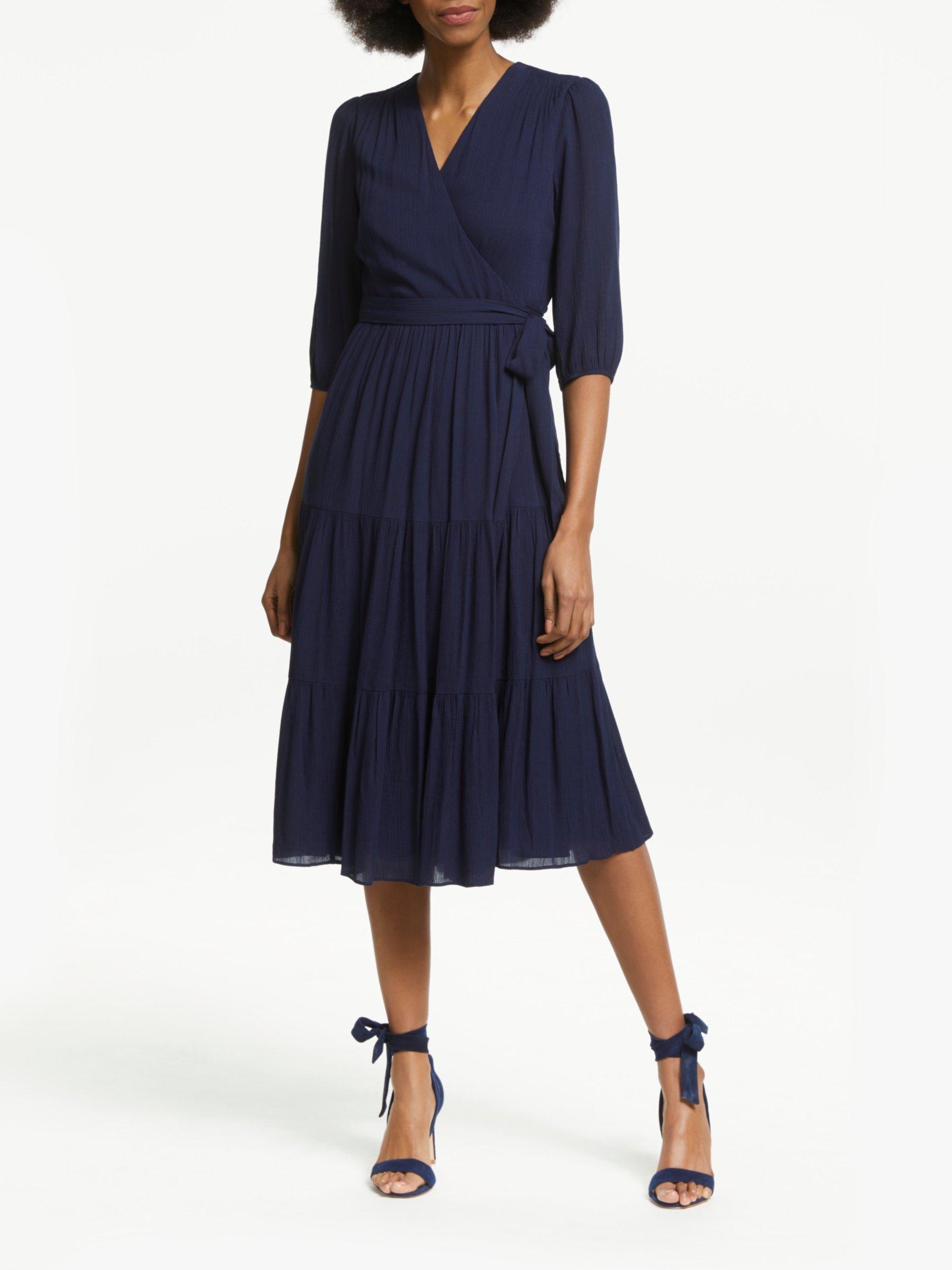 Boden Aurora Wrap Dress, Navy