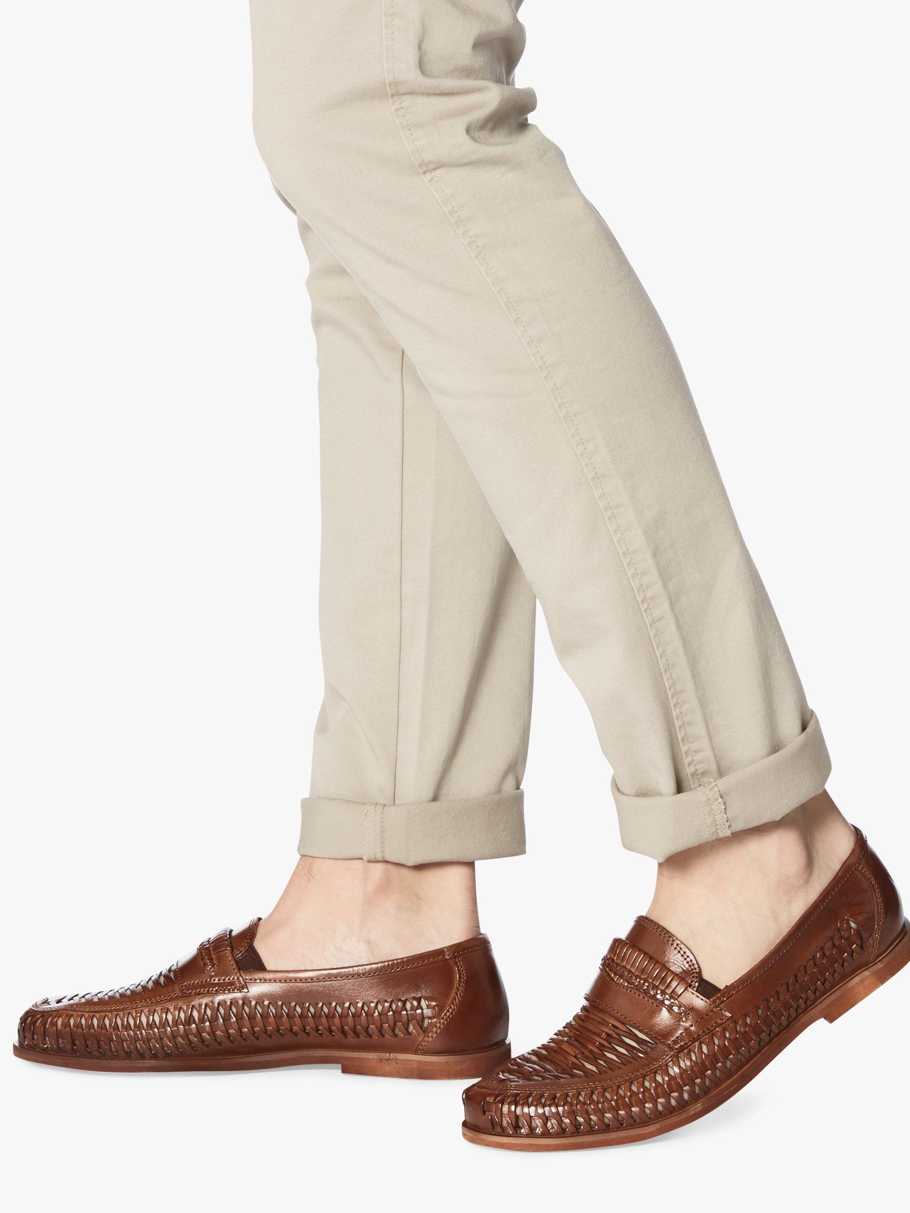 Product image 2 of 7, which shows Dune Brighton Rock Woven Leather Loafers, Tan, 6