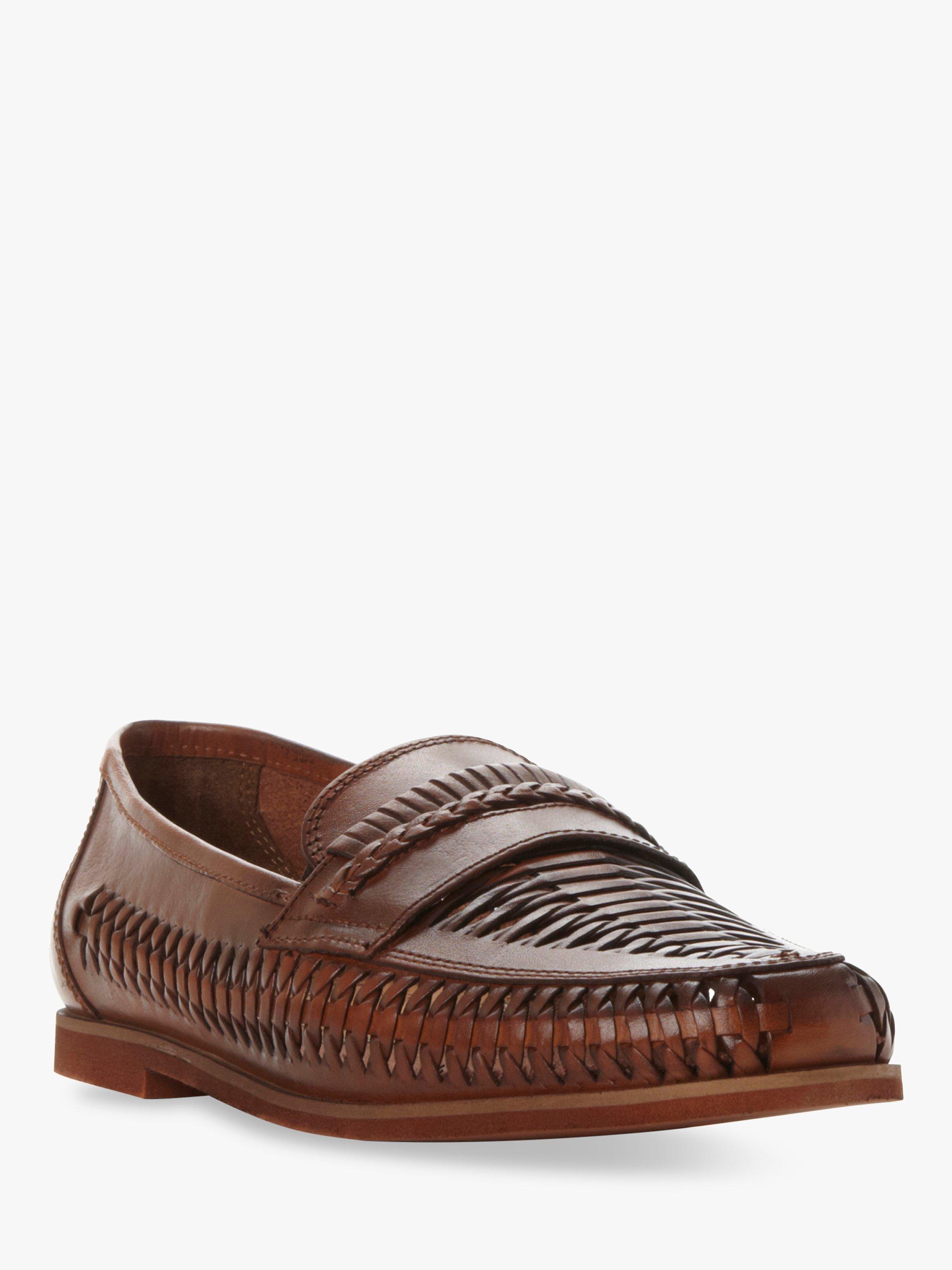 Product image 3 of 7, which shows Dune Brighton Rock Woven Leather Loafers, Tan, 6