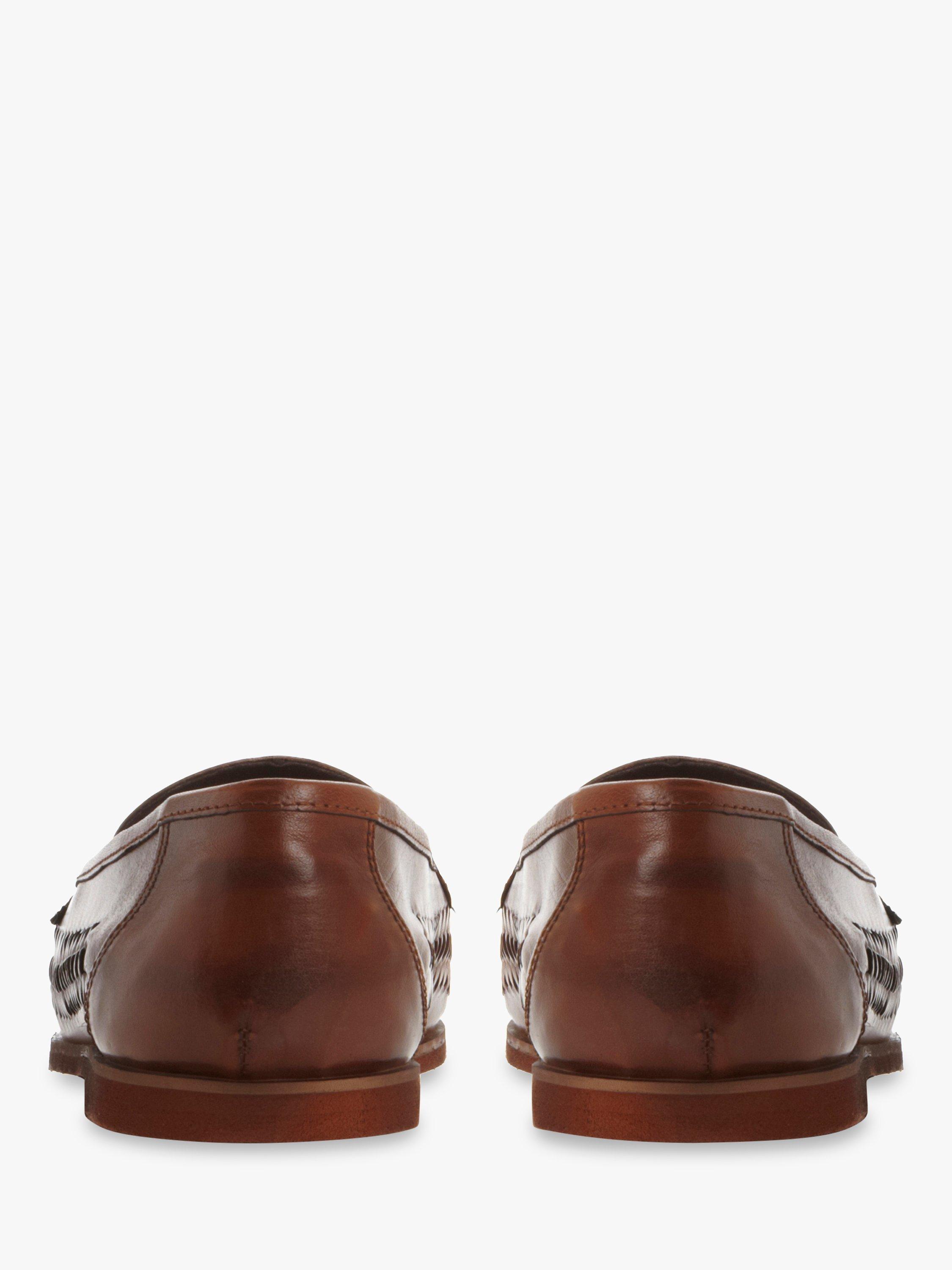 Product image 5 of 7, which shows Dune Brighton Rock Woven Leather Loafers, Tan, 6