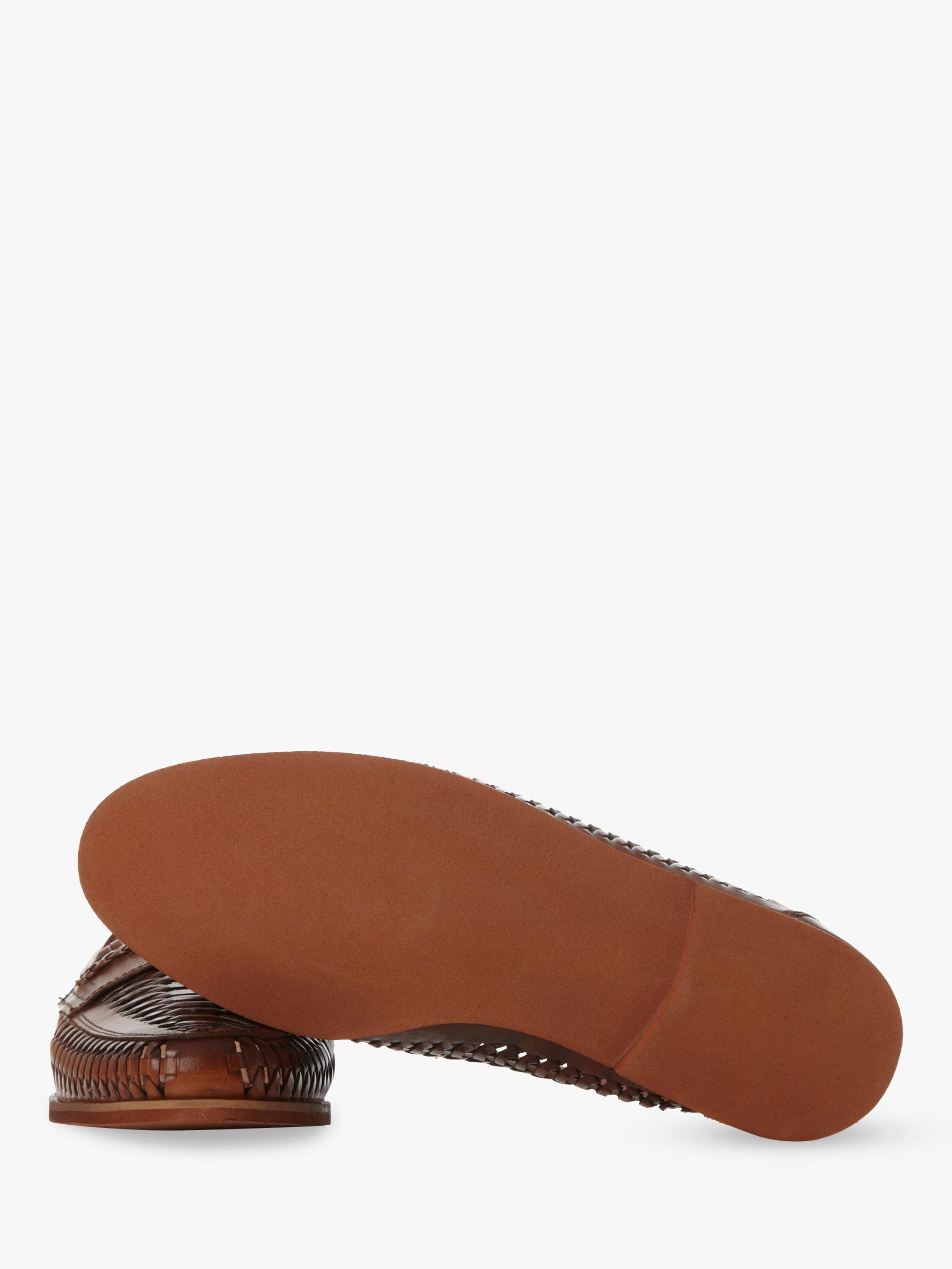 Product image 6 of 7, which shows Dune Brighton Rock Woven Leather Loafers, Tan, 6