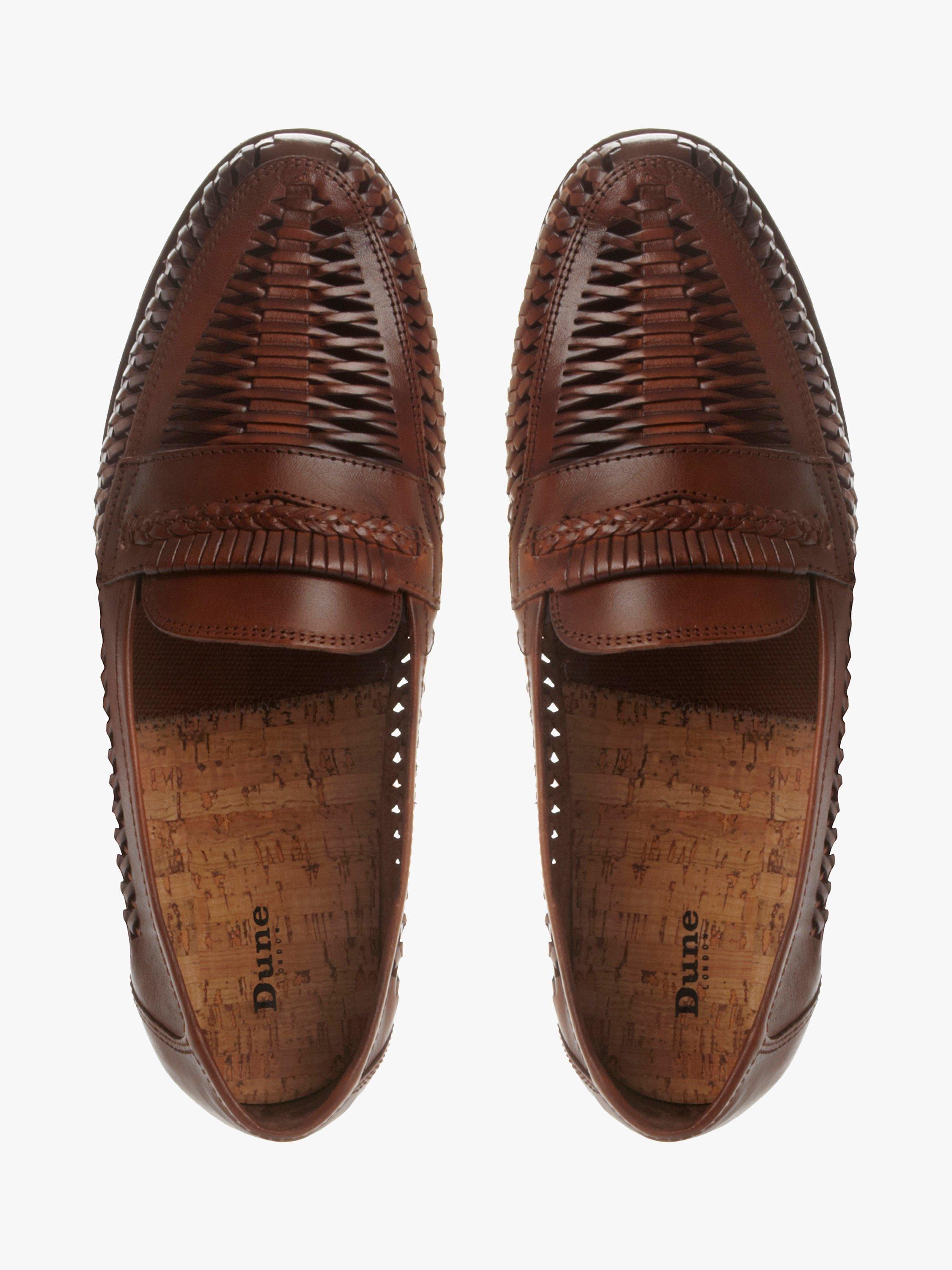 Product image 7 of 7, which shows Dune Brighton Rock Woven Leather Loafers, Tan, 6