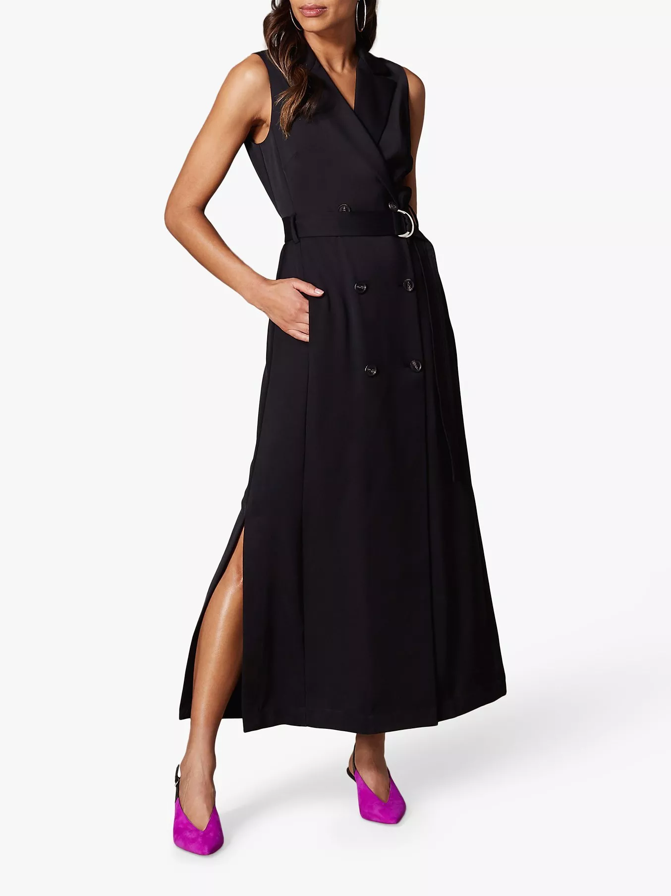 Karen Millen Tuxedo Maxi Dress Black