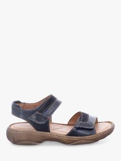 Josef Seibel Debra 19 Leather Flatform Sandals - view 2, Denim
