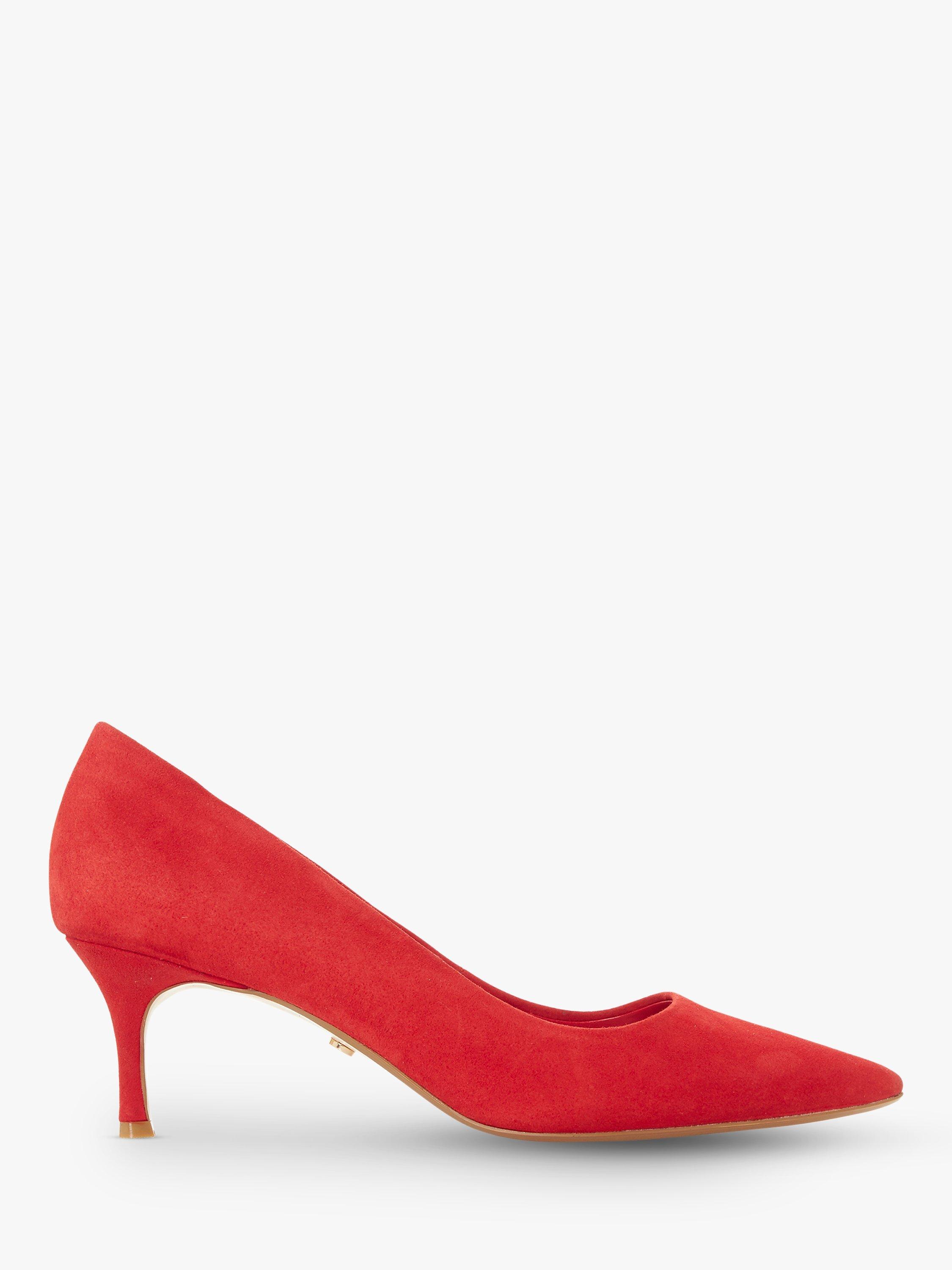 Dune Astal Pointed Toe Court Shoes Red Suede