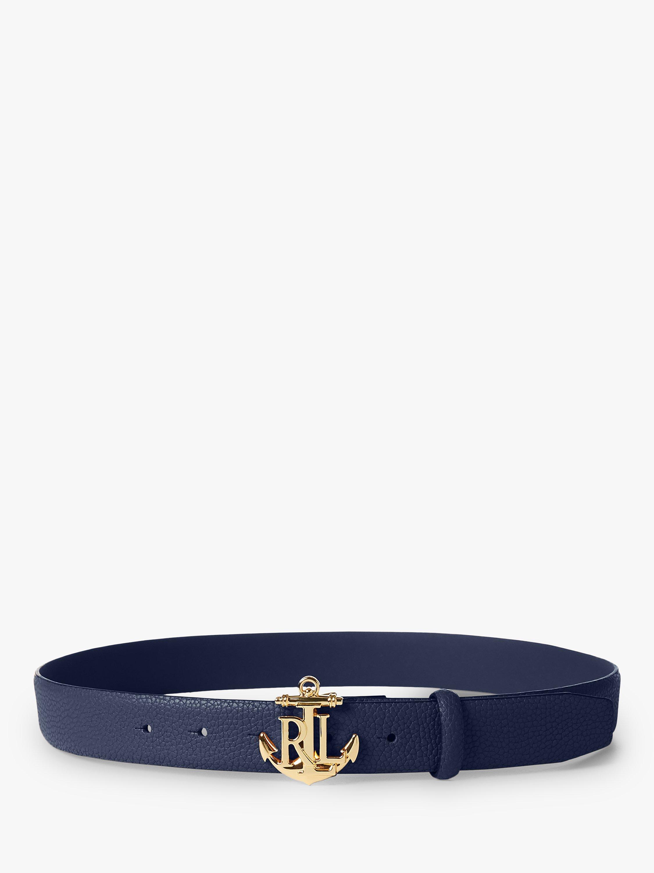 Lauren Ralph Lauren Anchor Logo Leather Belt