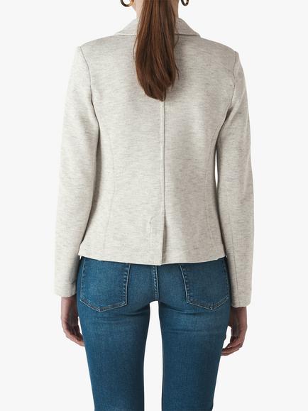 Whistles Slim Jersey Blazer Jacket, Grey - view 2, Grey