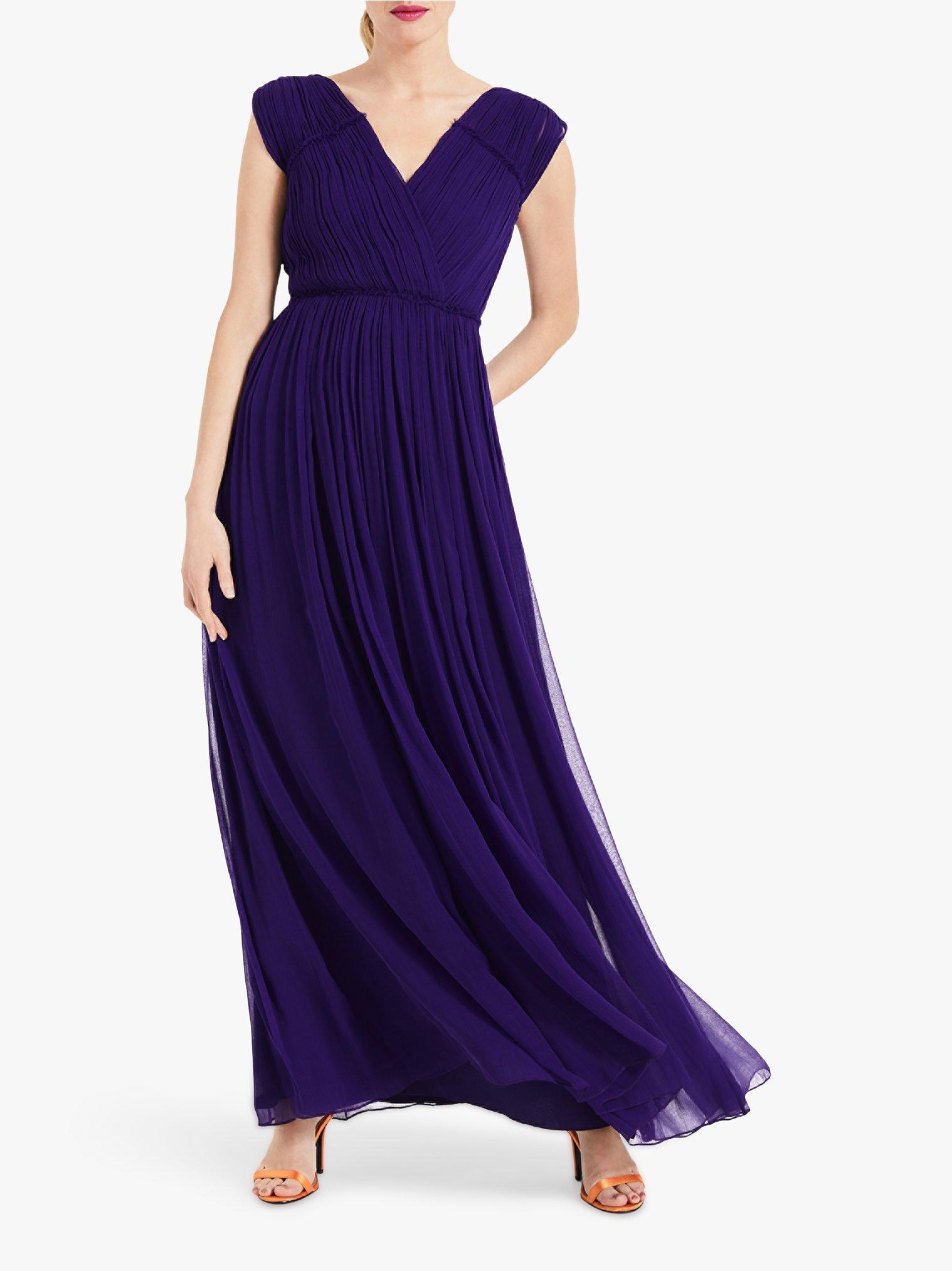 Phase Eight Marion Crinkle Maxi Dress, Violet