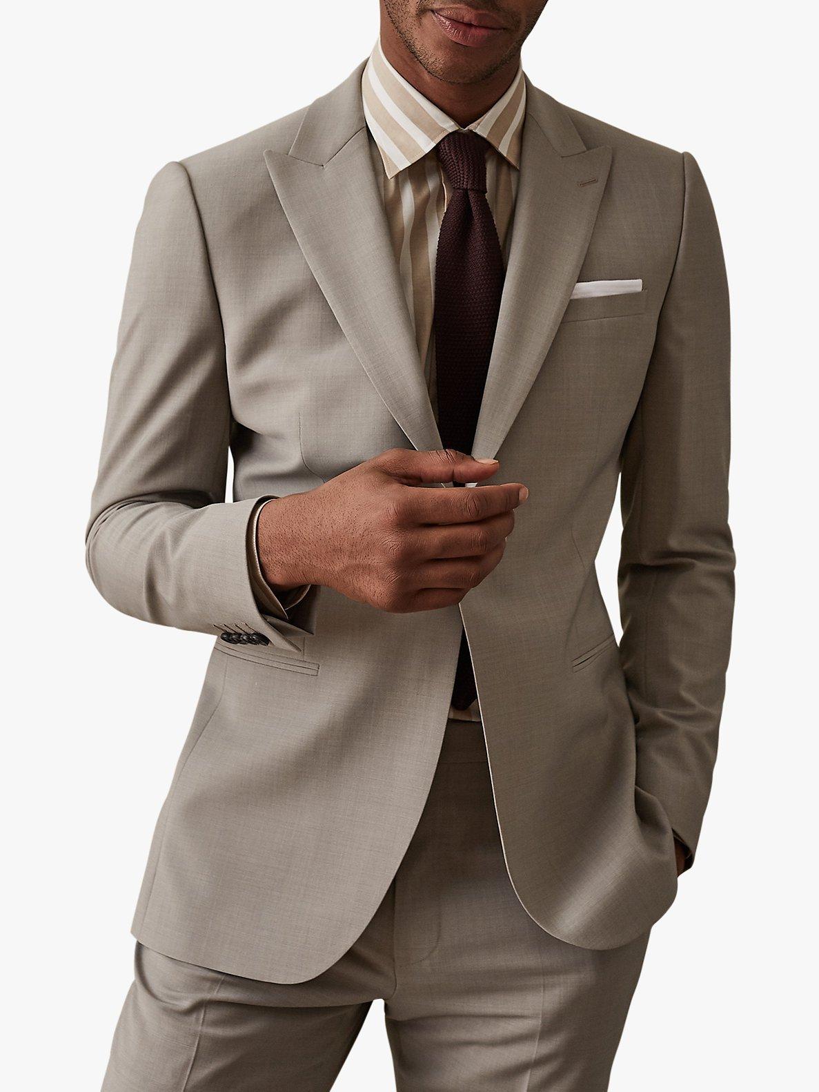 Reiss Wander Peak Lapel Slim Fit Suit Jacket, Champagne