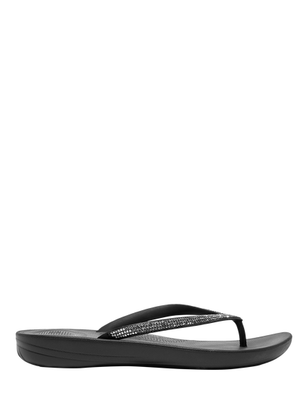 FitFlop IQushion Sparkle Flip-Flops, Black