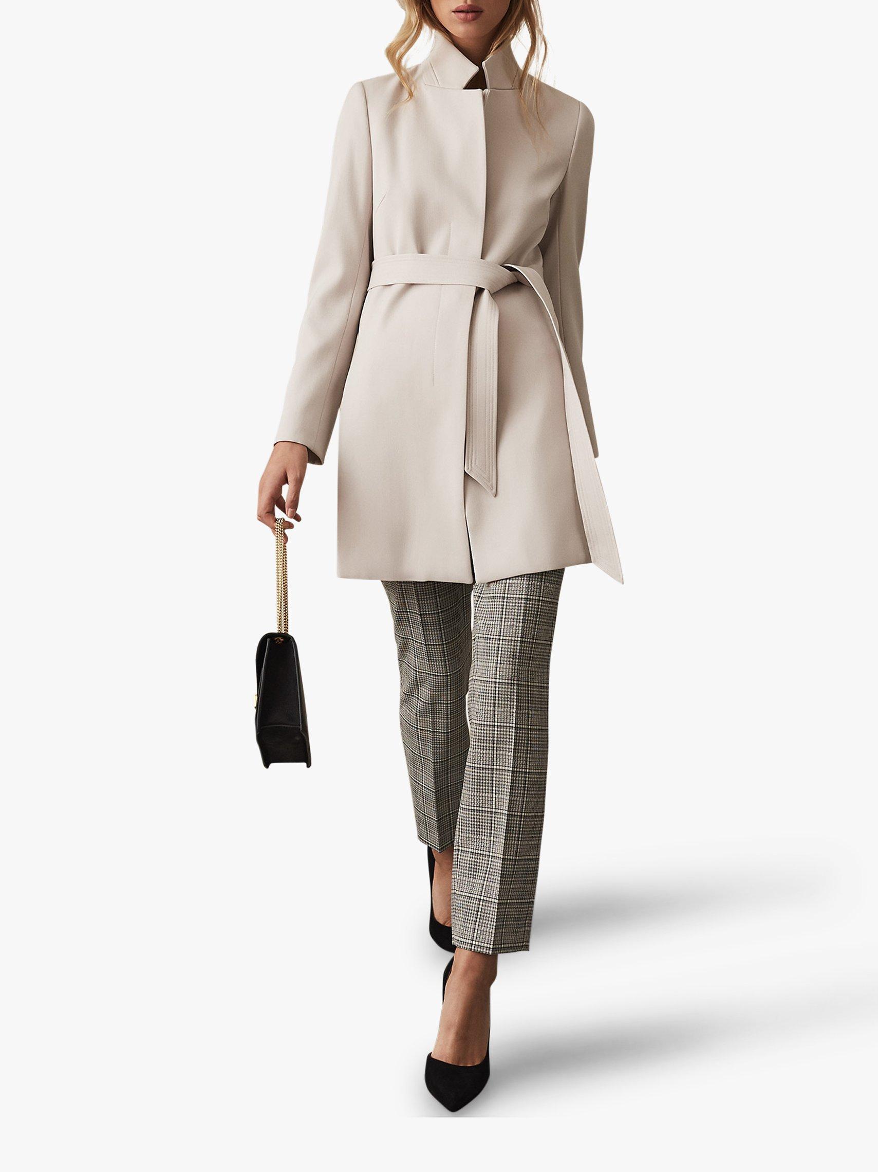 Reiss Maisie Wrap Collar Coat Oatmeal