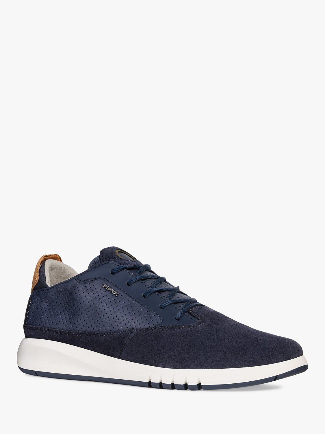 Geox Aerantis Leather Trainers, Navy, 6