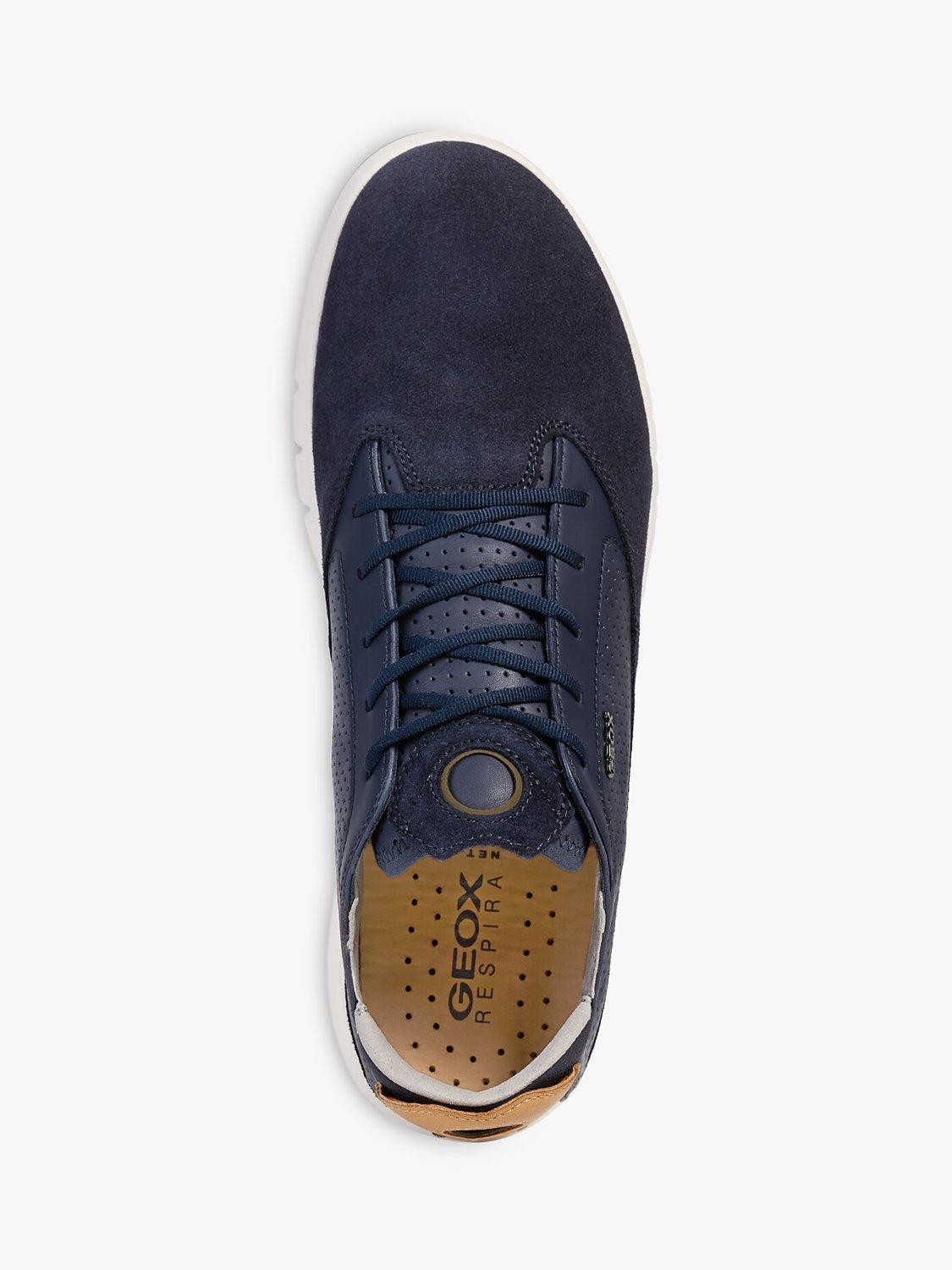 Geox Aerantis Leather Trainers, Navy, 6