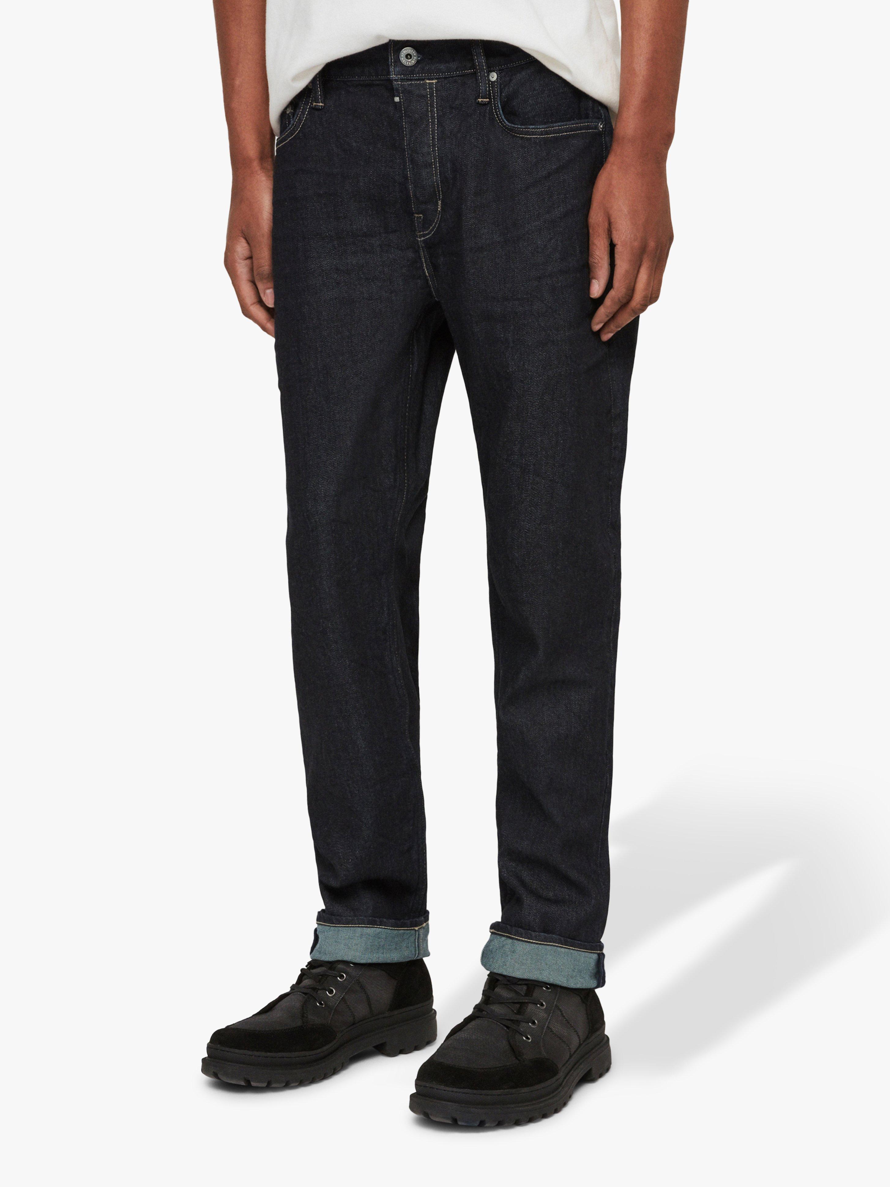 AllSaints Carter Straight Leg Jeans, Dark Indigo Blue