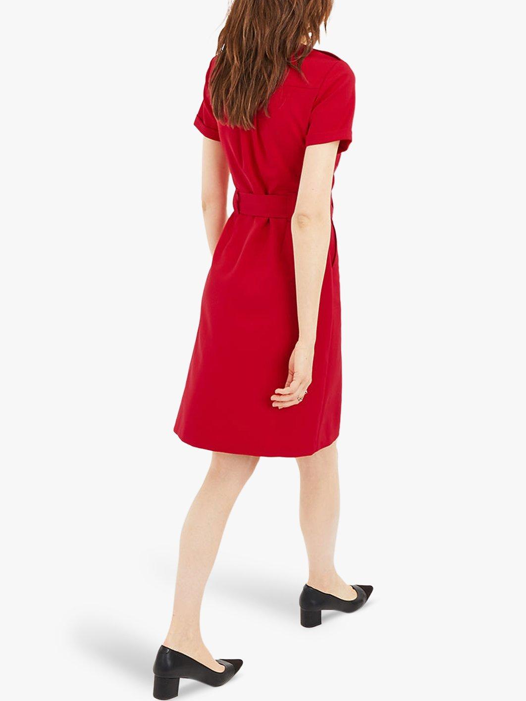 Oasis Utility Shirt Dress Red