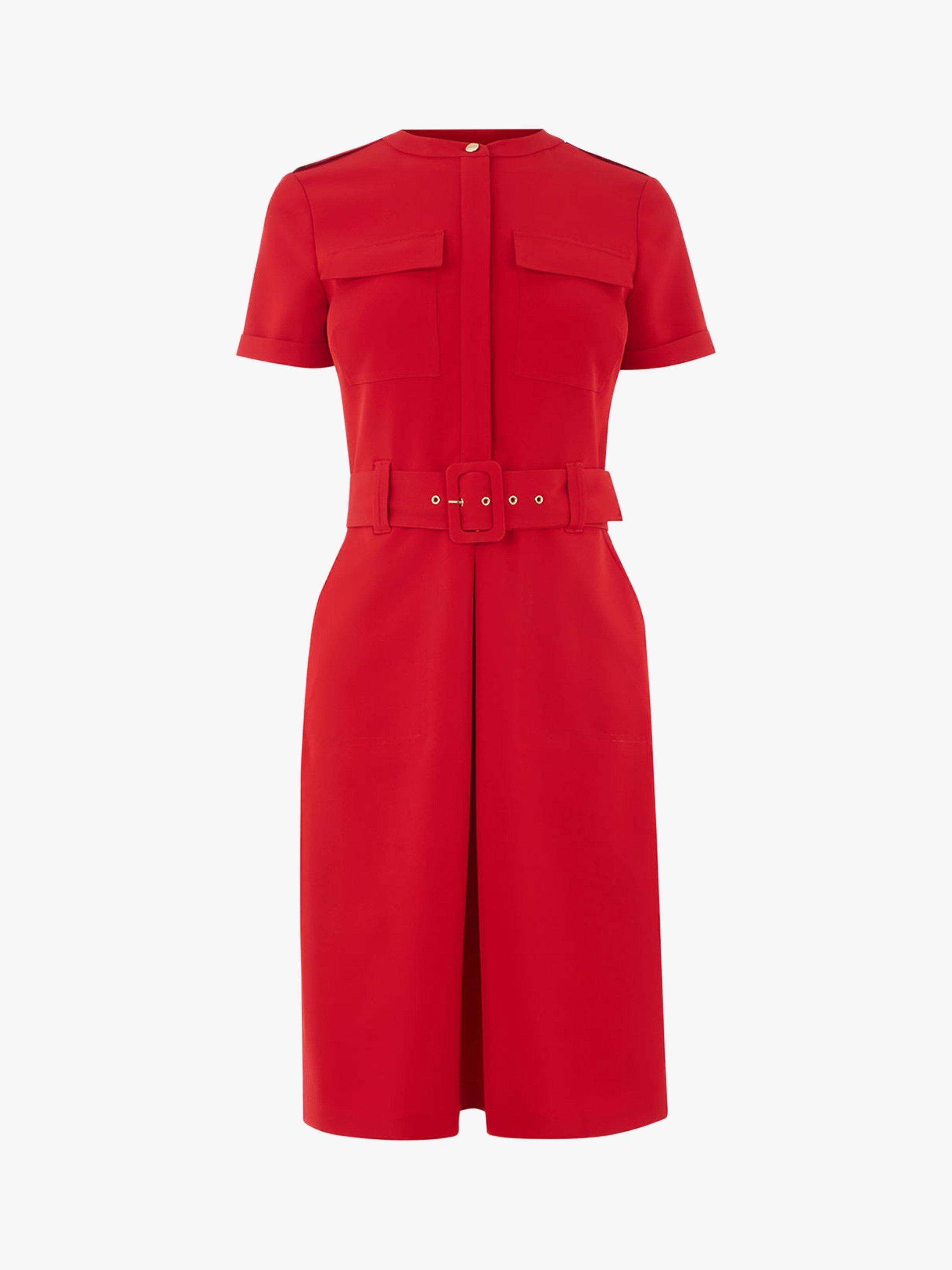 Oasis Utility Shirt Dress Red