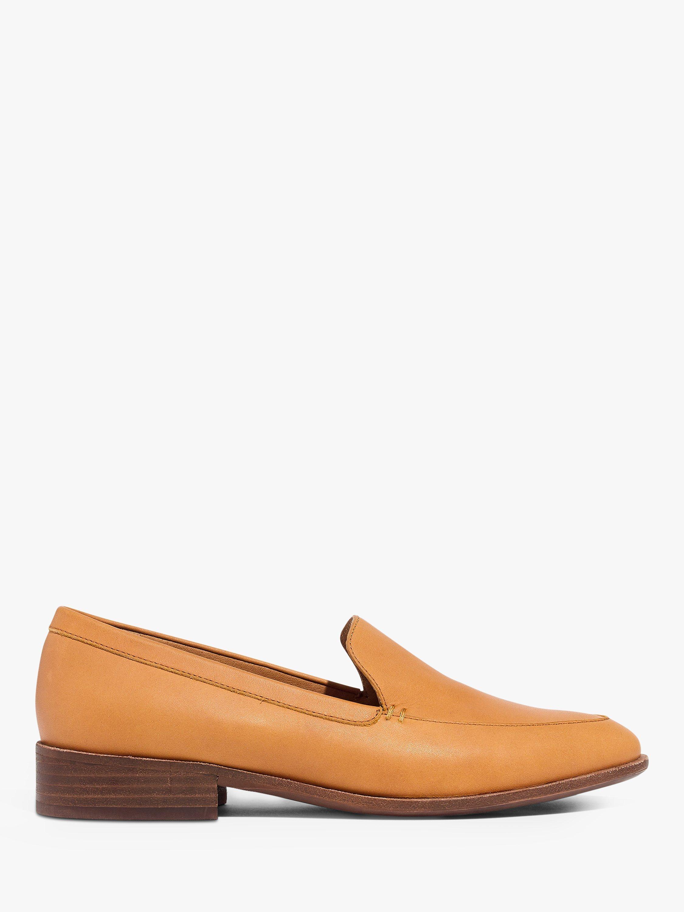 Madewell Frances Block Heel Loafers, Amber Brown Leather 