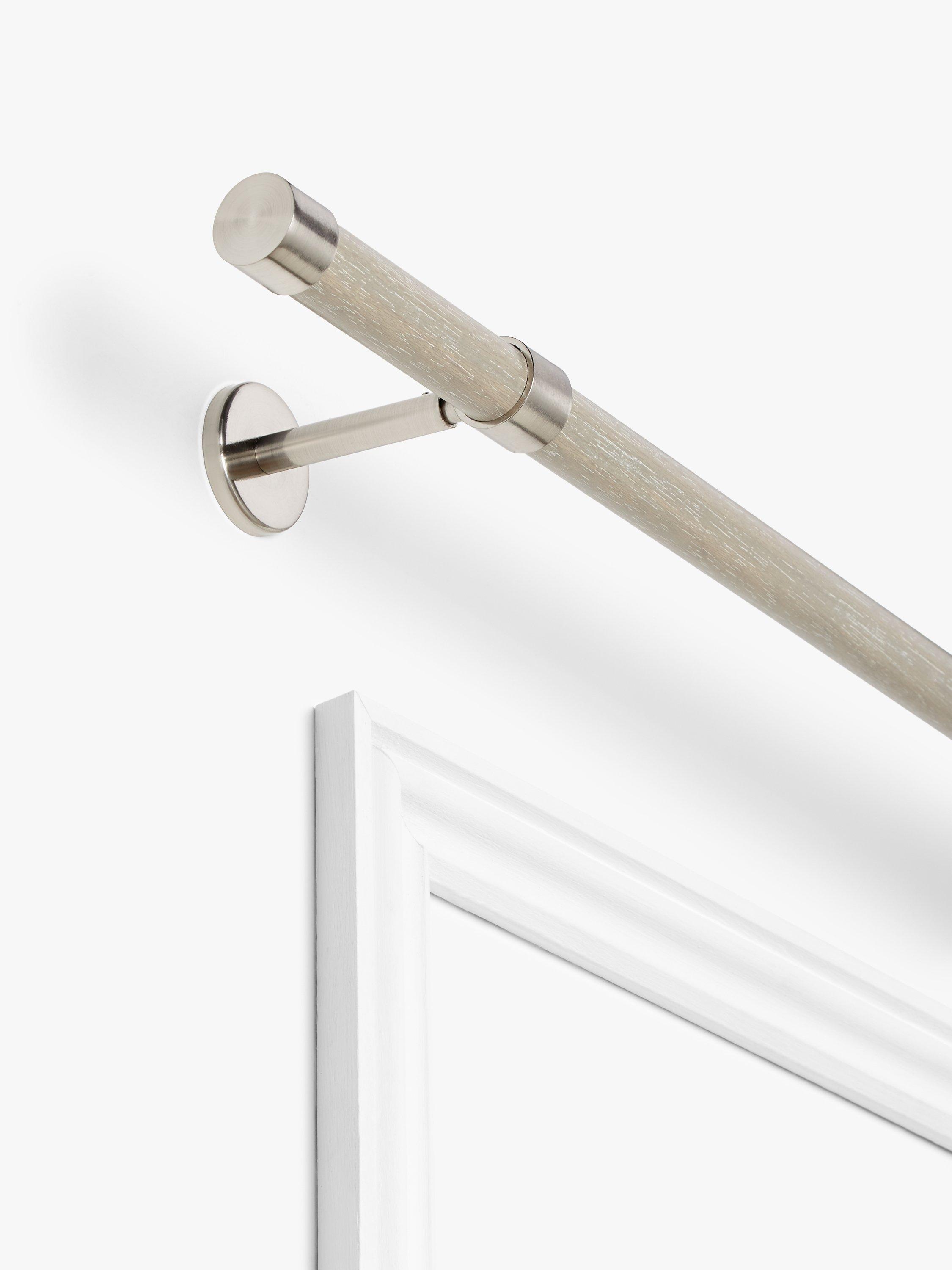 John Lewis Wood and Metal Eyelet Curtain Pole Kit, Dia.28mm, Washed Wood