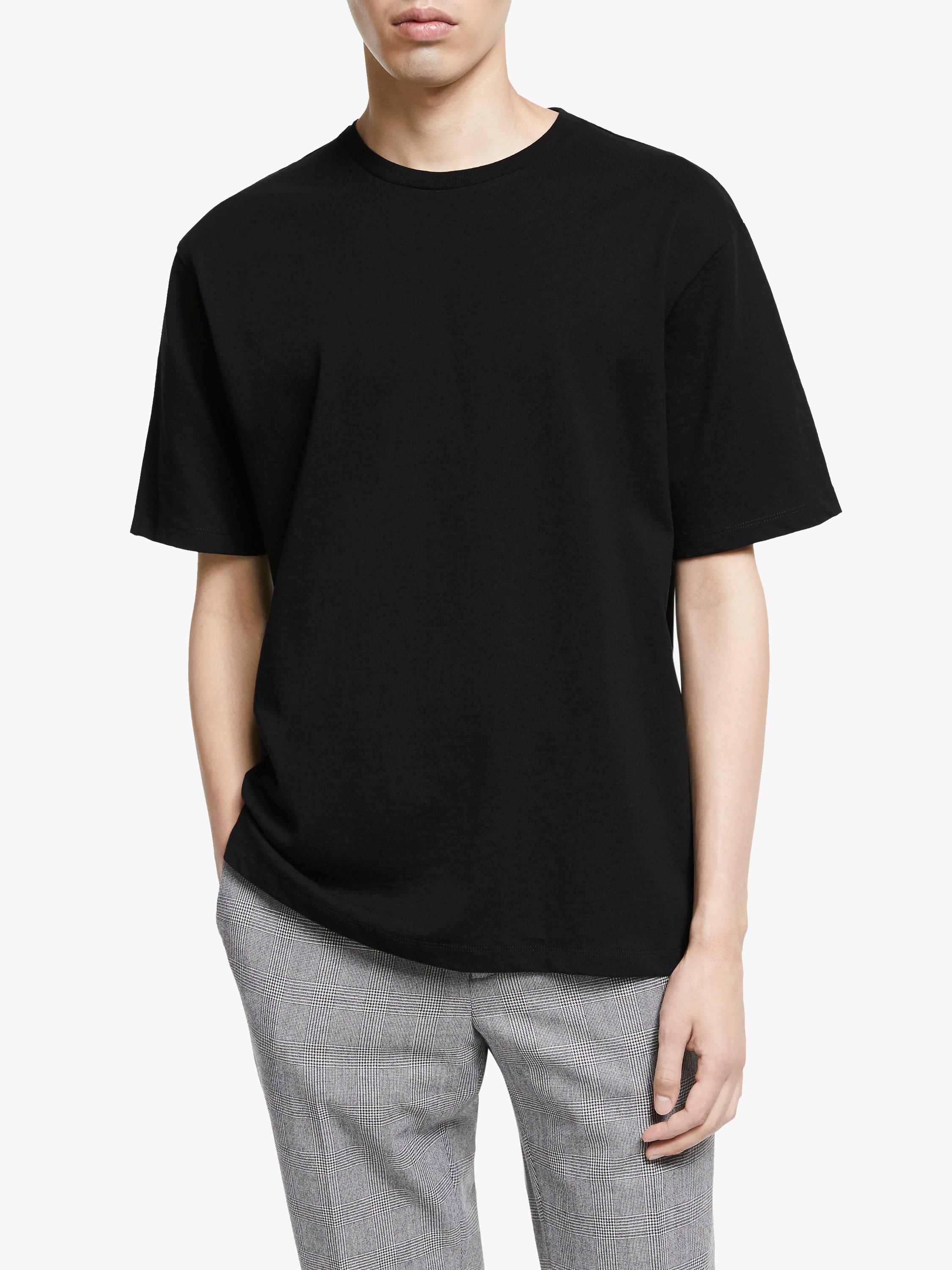 Kin Plain Oversized Fit Crew Neck T-Shirt, Black, L