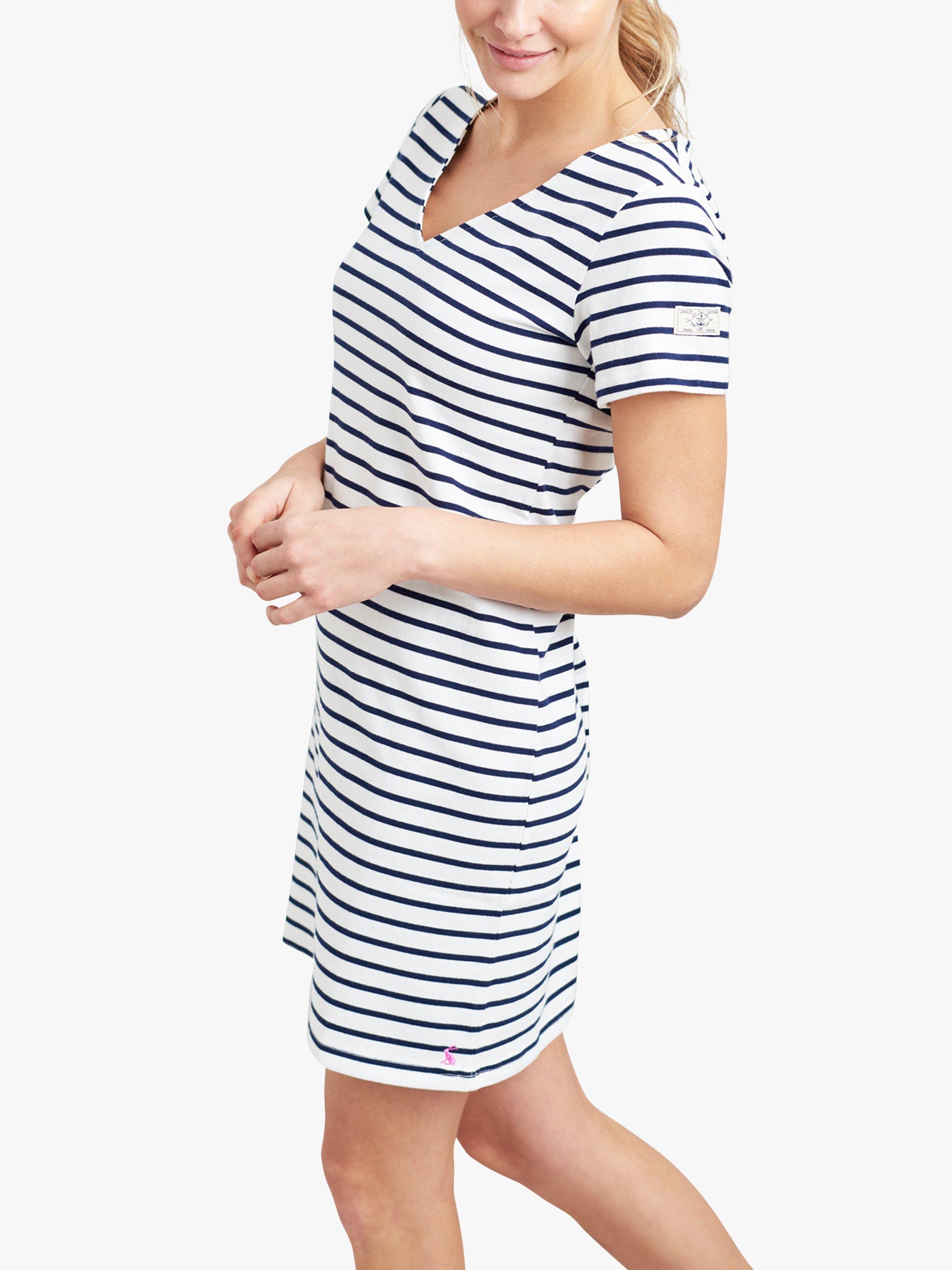 Joules Riviera V Neck Stripe T Shirt Dress