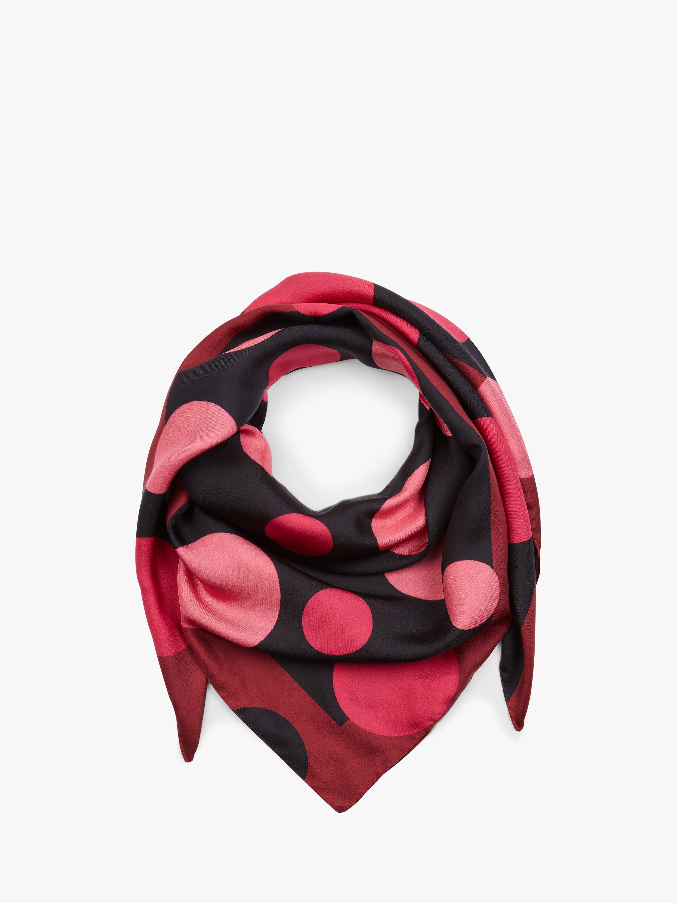 Hobbs Maya Spot Silk Scarf, Pink