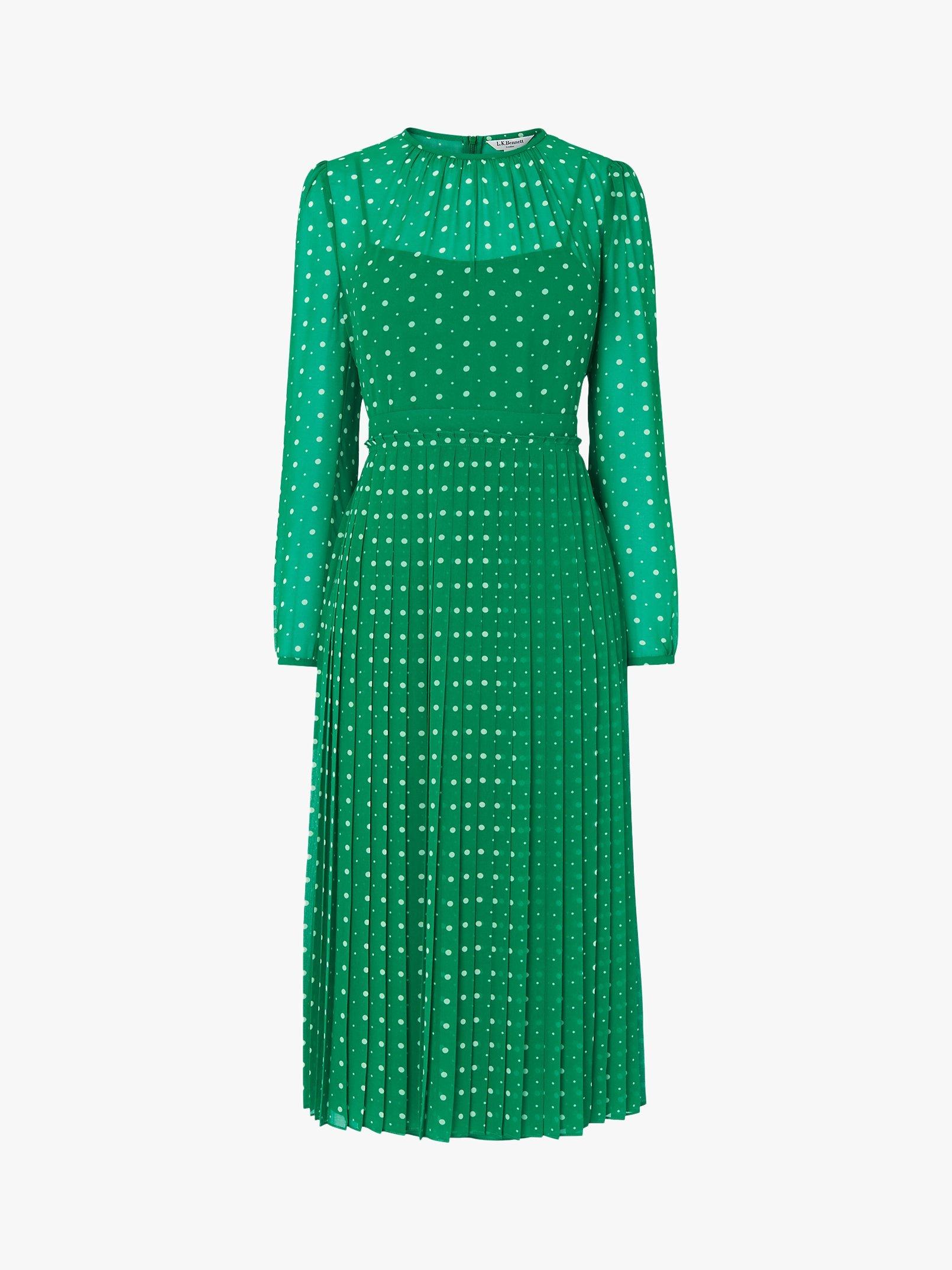 L.K.Bennett Avery Spot Dress, Green