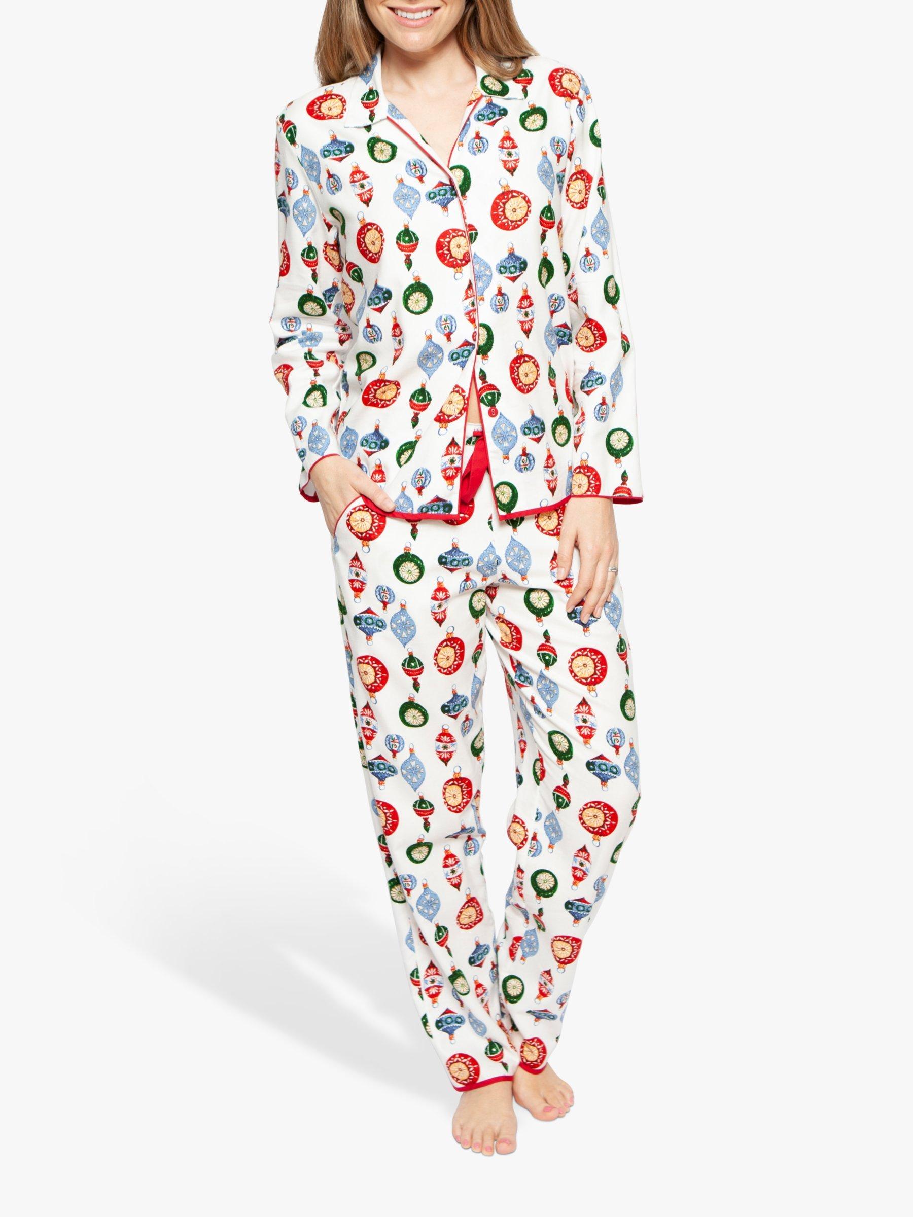 Cyberjammies Belle Christmas Bauble Pyjama Set White Red