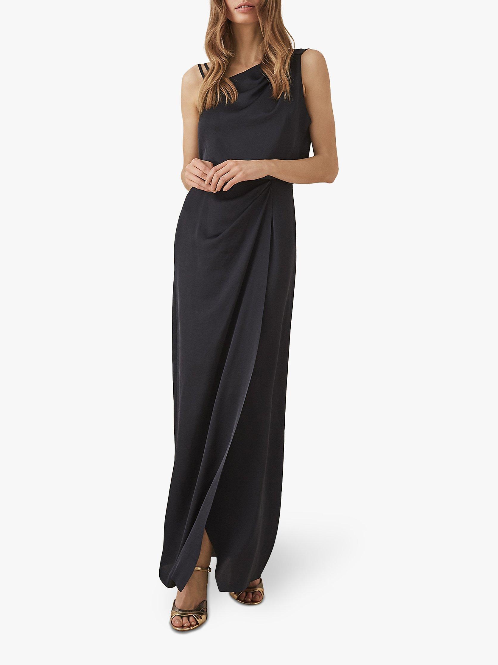Reiss Ostia One Shoulder Maxi Dress, Navy