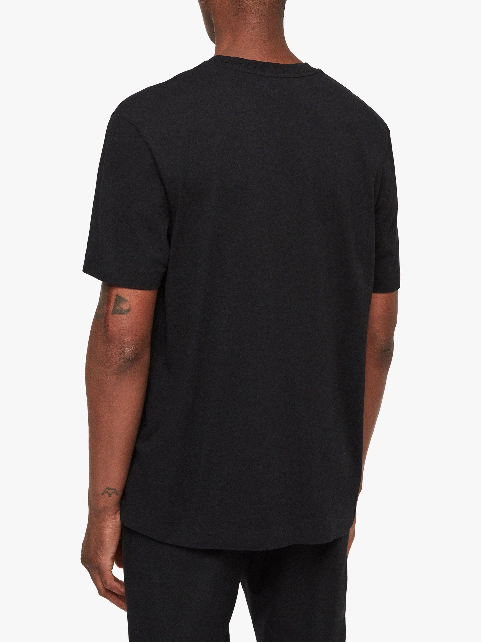 Product image 3 of 6, which shows AllSaints Musica Crew Neck Short Sleeve T-Shirt, Jet Black, L