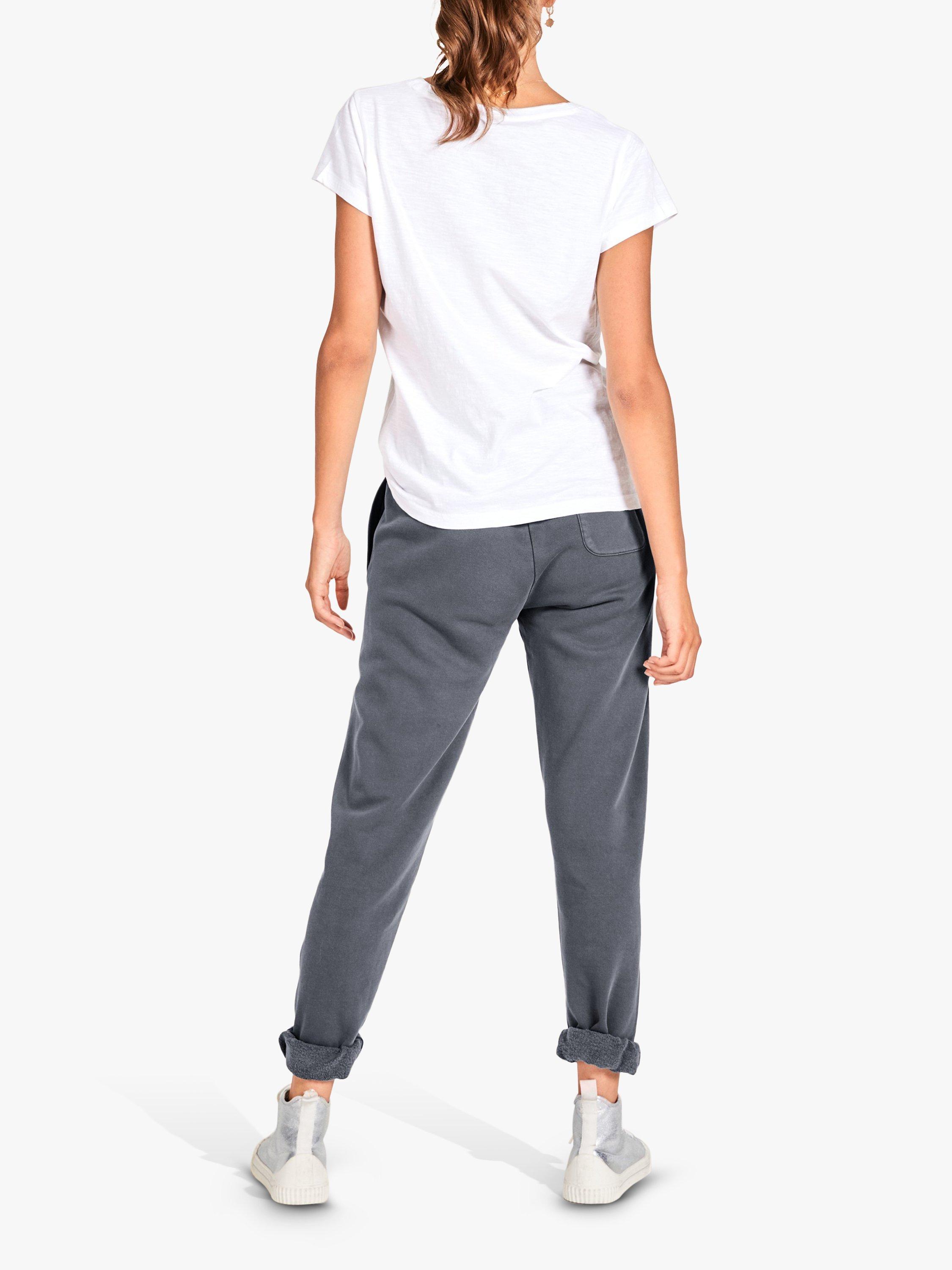 Product image 3 of 6, which shows HUSH Organic Cotton Slub Scoop Neck T-Shirt, White, XS