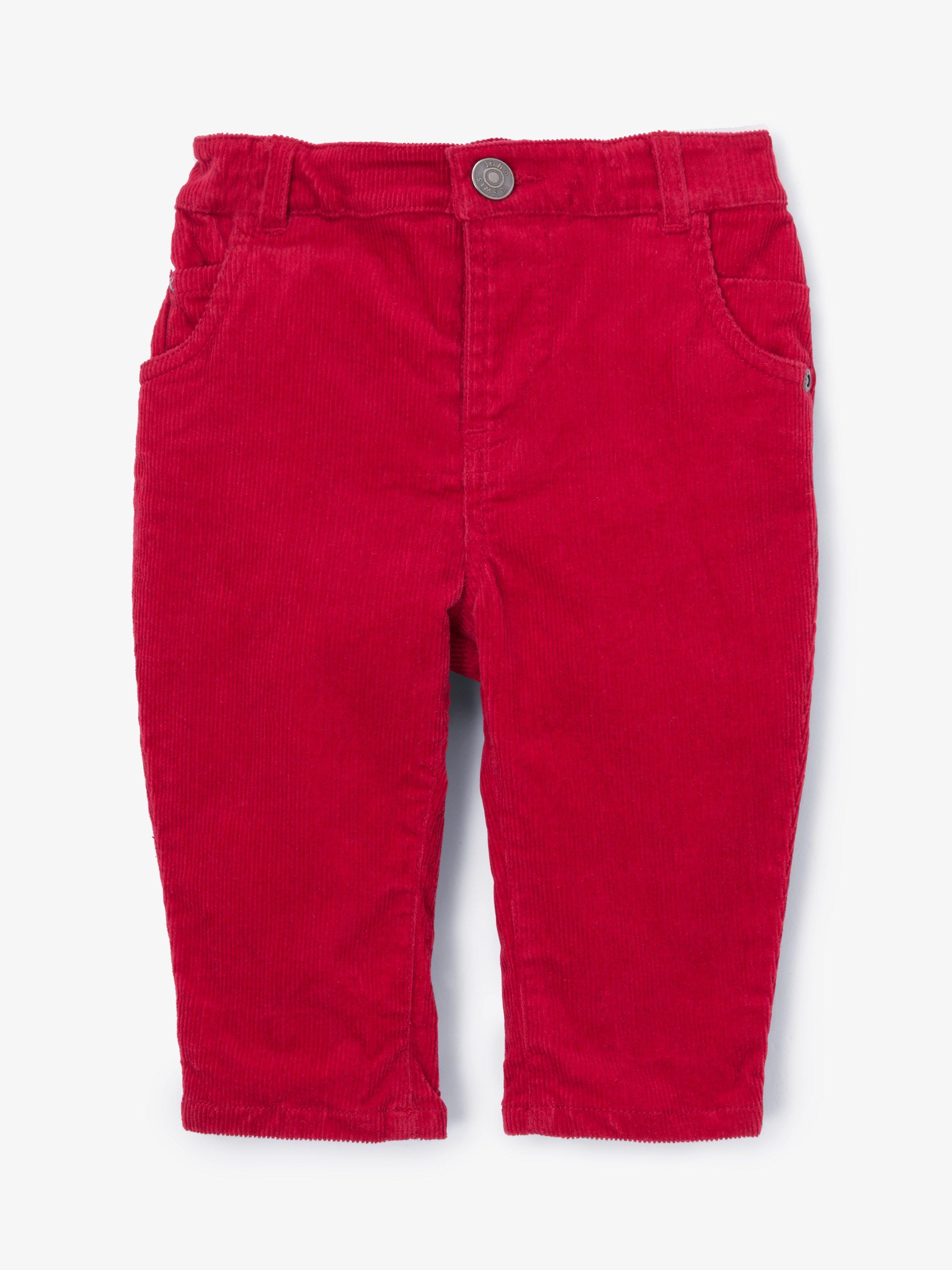 John Lewis & Partners Baby Cord Trousers, Red