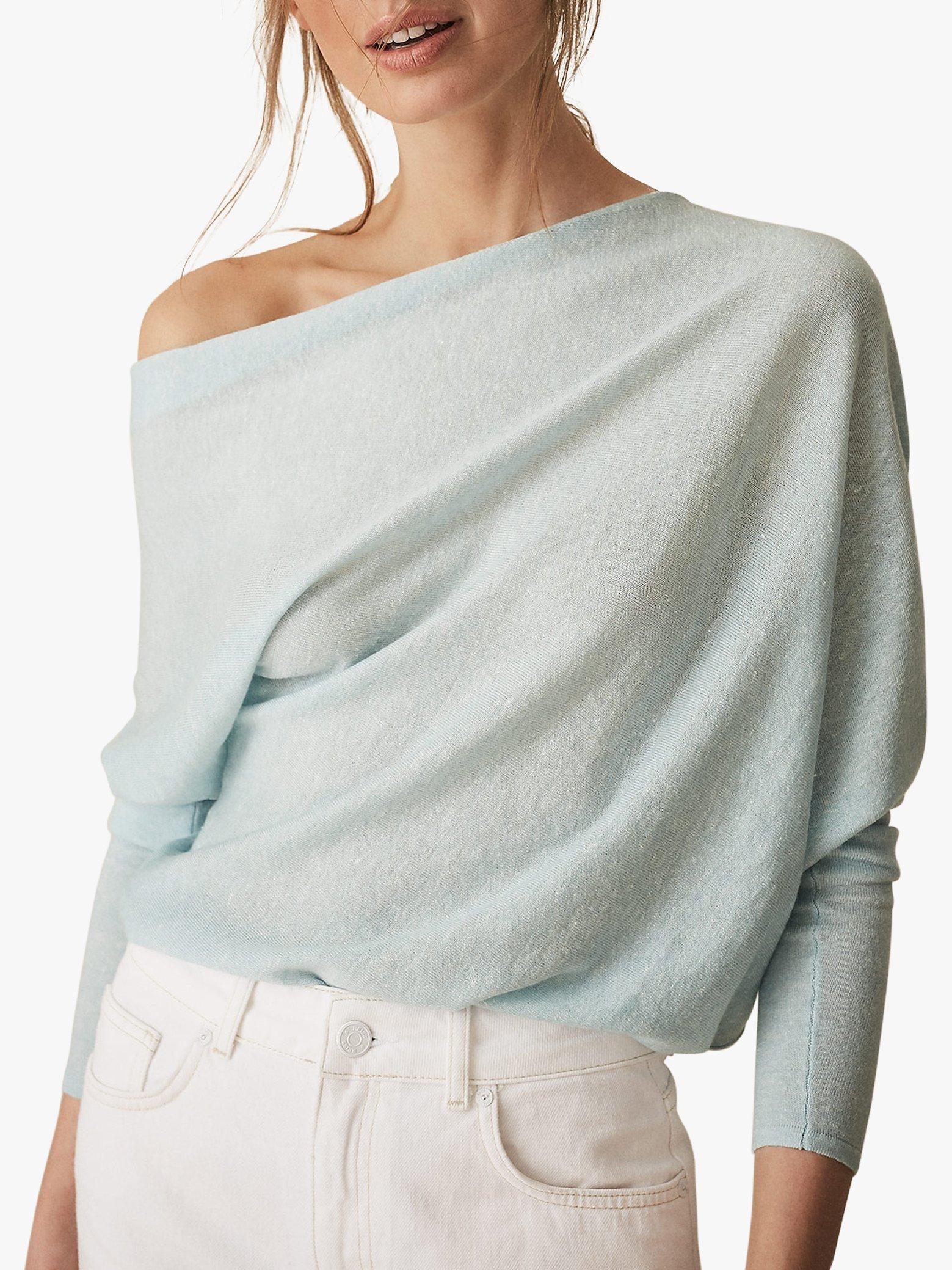 Reiss Trudy Linen Asymmetric Top