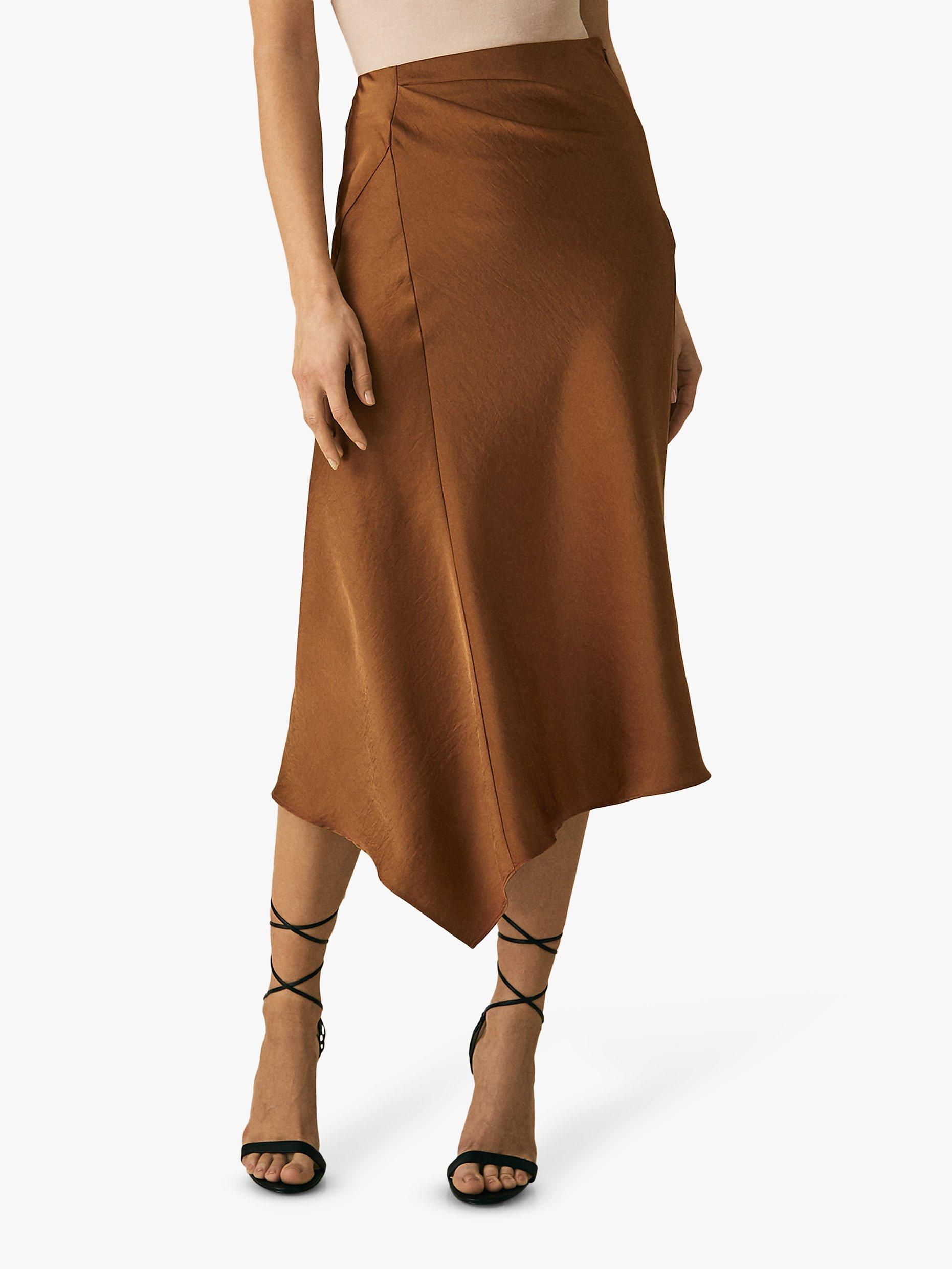 Reiss Aspen Slip Skirt, Cinnamon