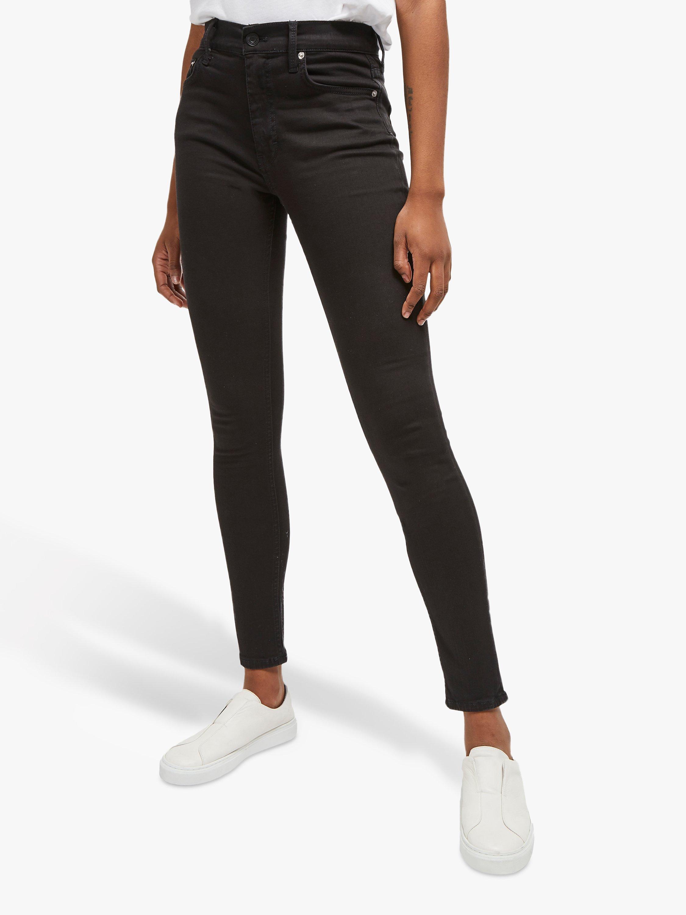Product image 1 of 4, which shows French Connection Mid Rise Skinny Rebound Jeans, Black, 8