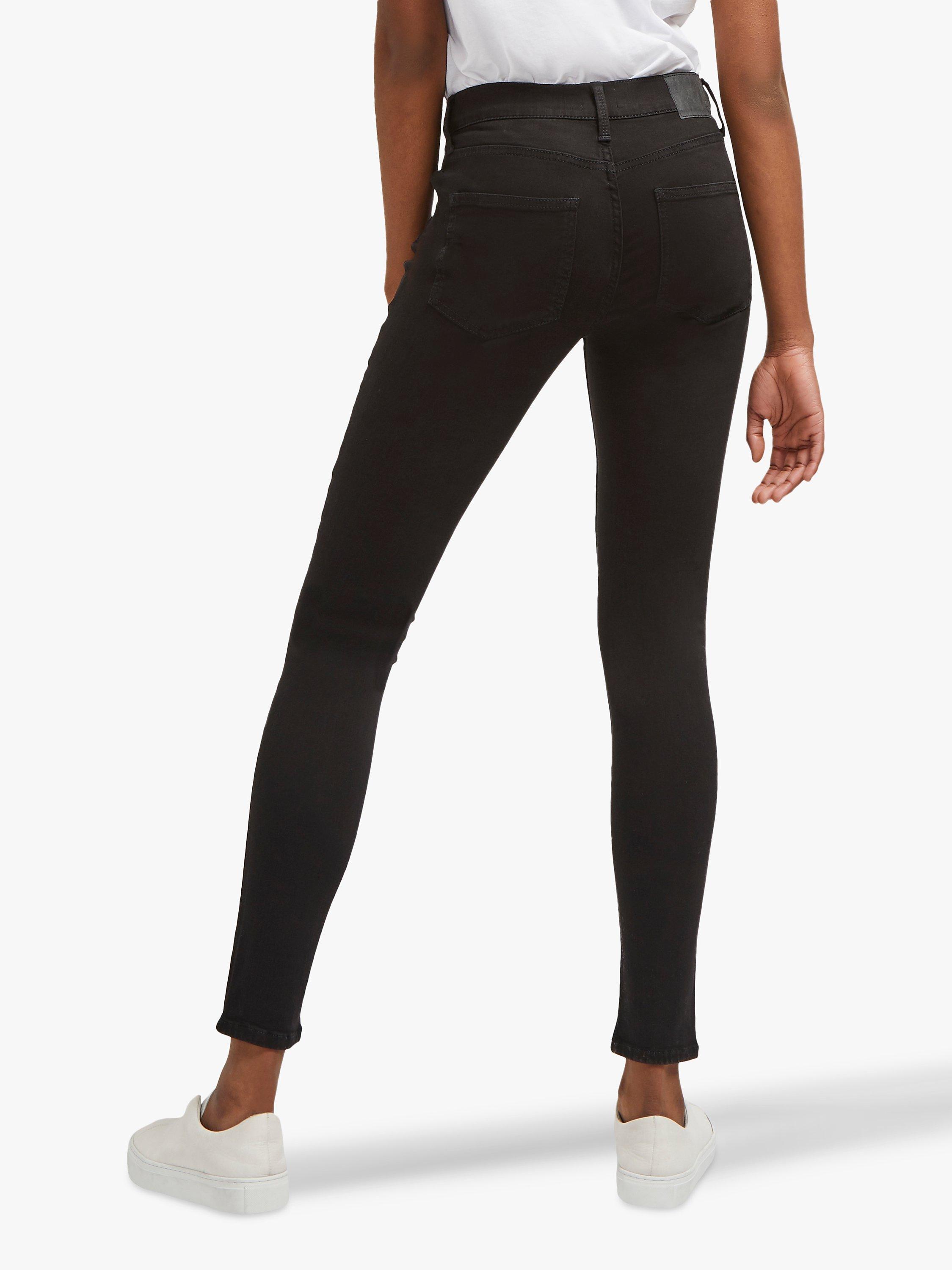 Product image 2 of 4, which shows French Connection Mid Rise Skinny Rebound Jeans, Black, 8