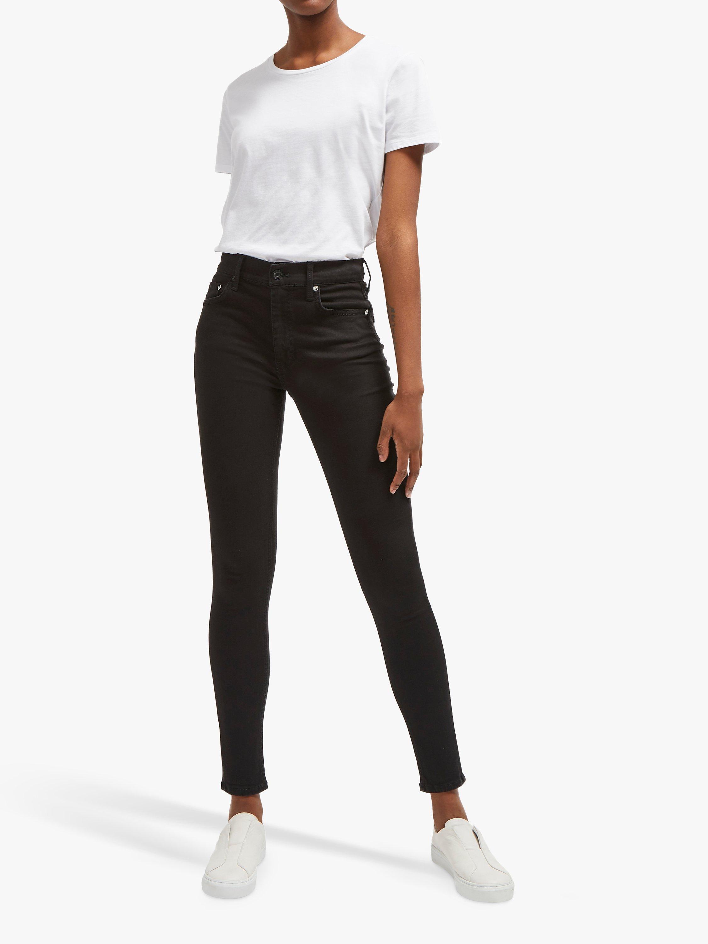 Product image 3 of 4, which shows French Connection Mid Rise Skinny Rebound Jeans, Black, 8
