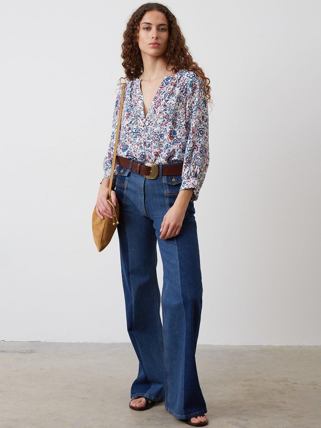 Product image 1 of 4, which shows Gerard Darel Pantalon Jeans, Blue, 10