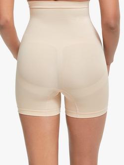 John Lewis Seamfree High Waist Shorts - view 2, Almond